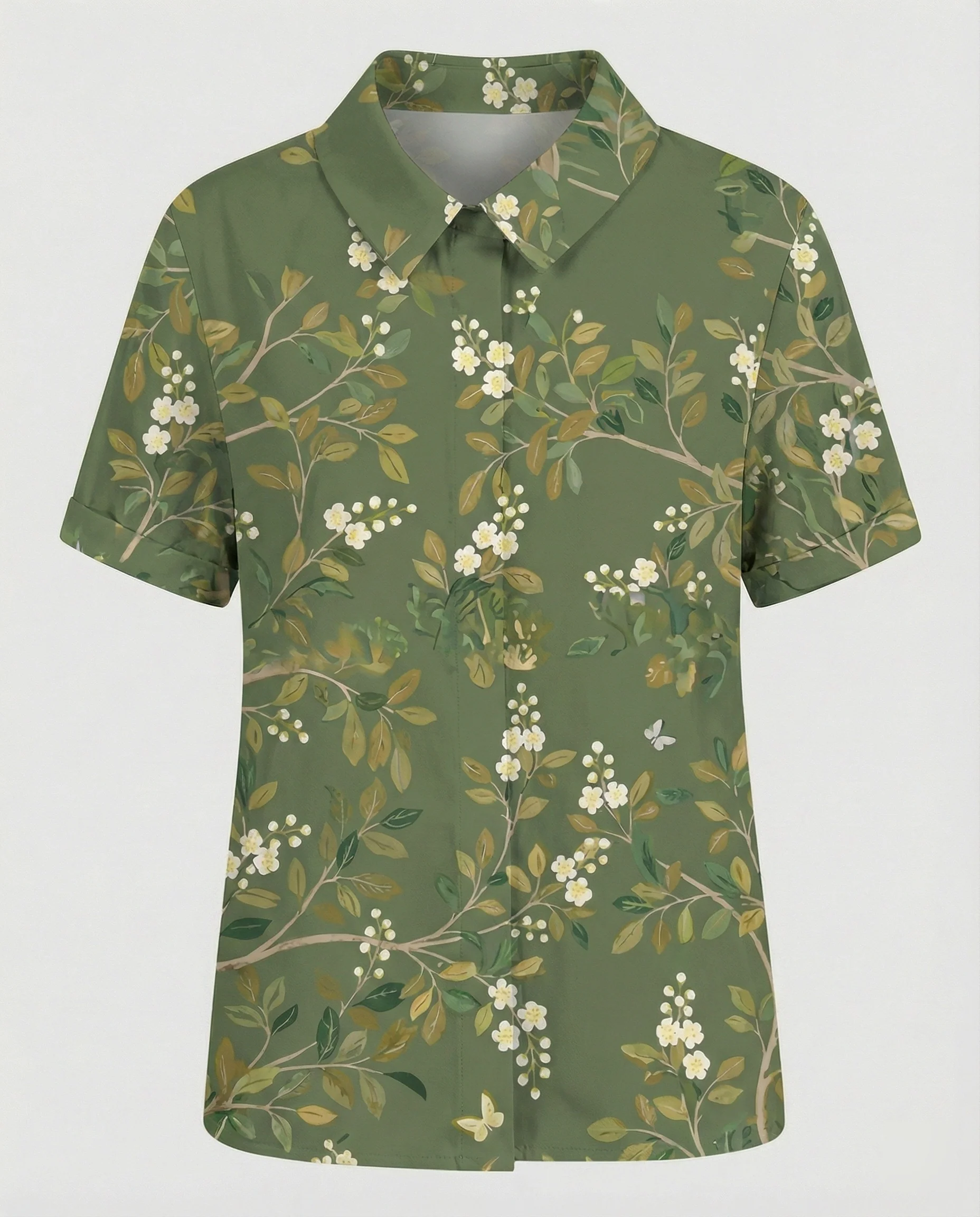 Damen Bluse Leinen Peter Pan Kragen - Image 23
