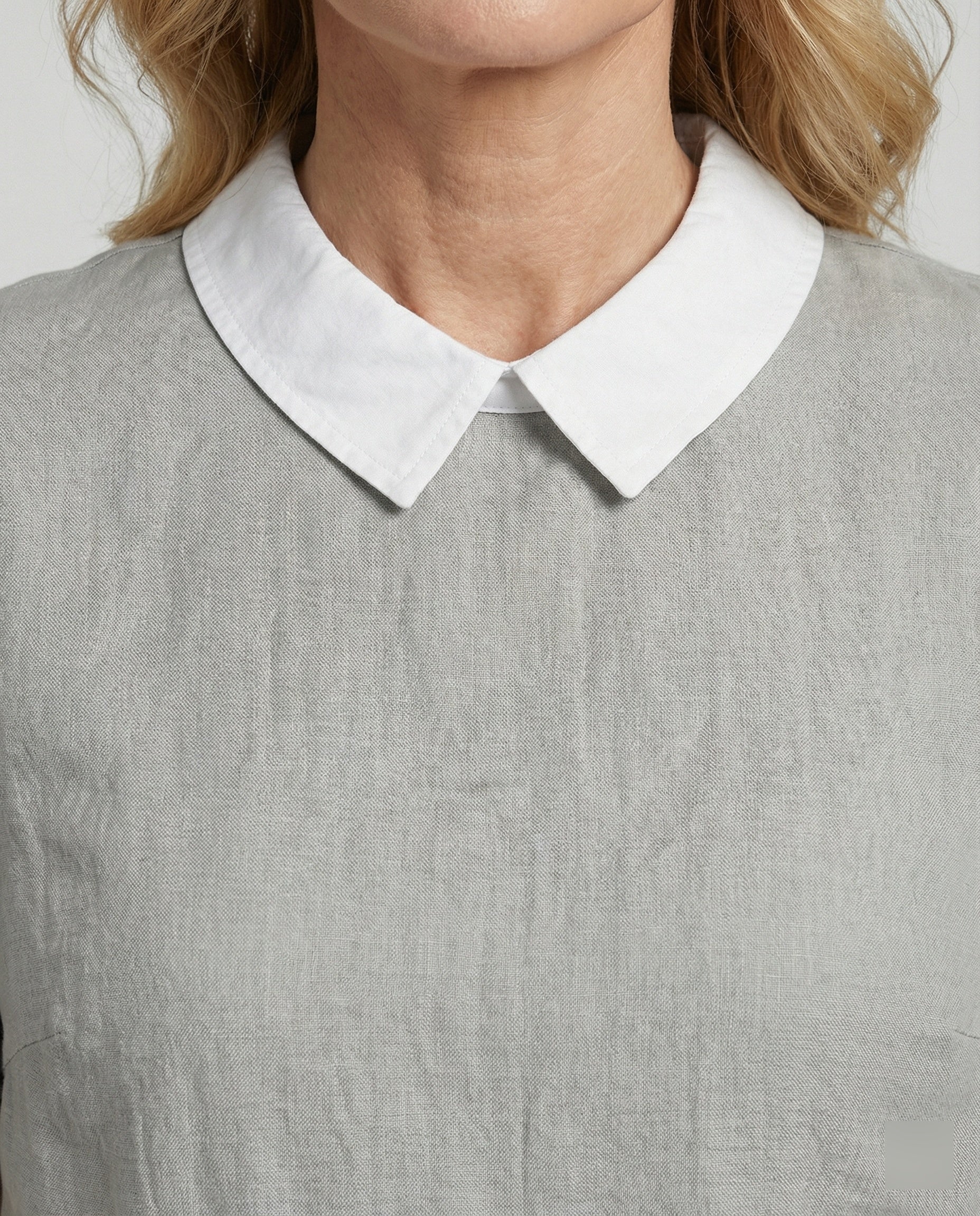 Damen Bluse Leinen Peter Pan Kragen - Image 40