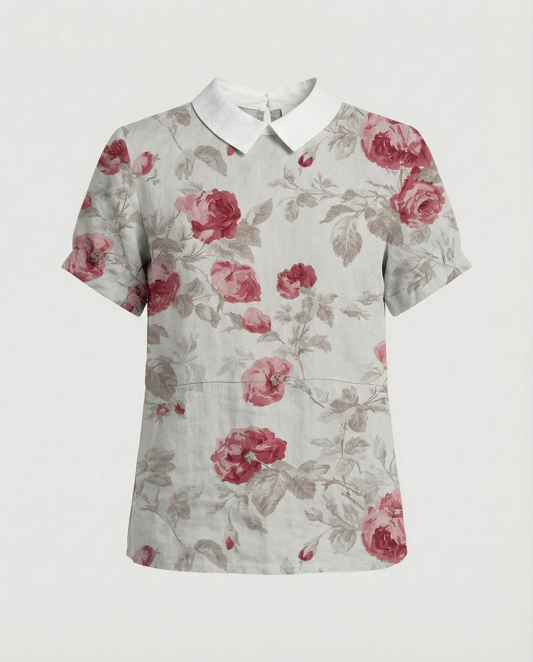 Damen Bluse Leinen Peter Pan Kragen - Image 43