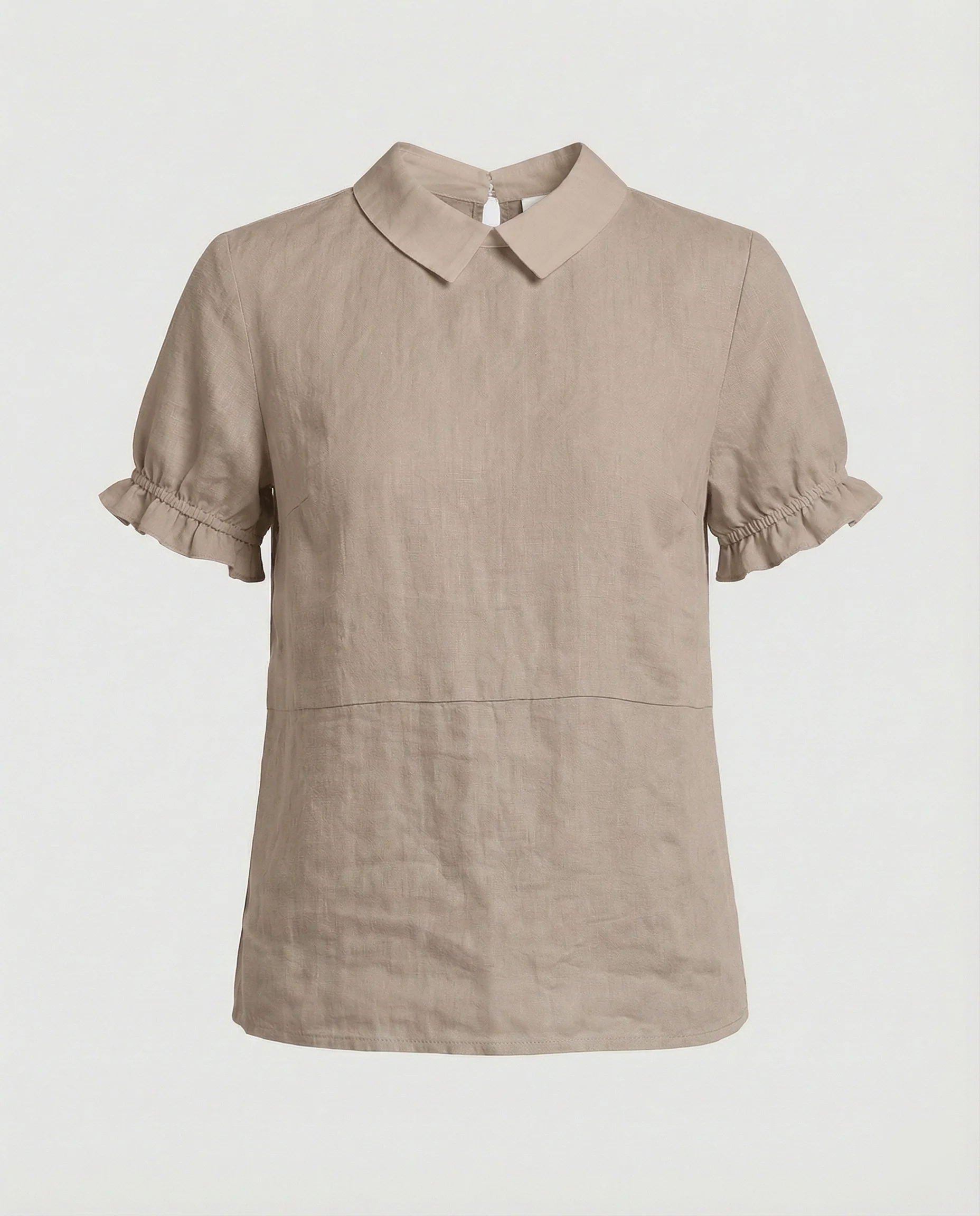 Damen Bluse Leinen Peter Pan Kragen - Image 48