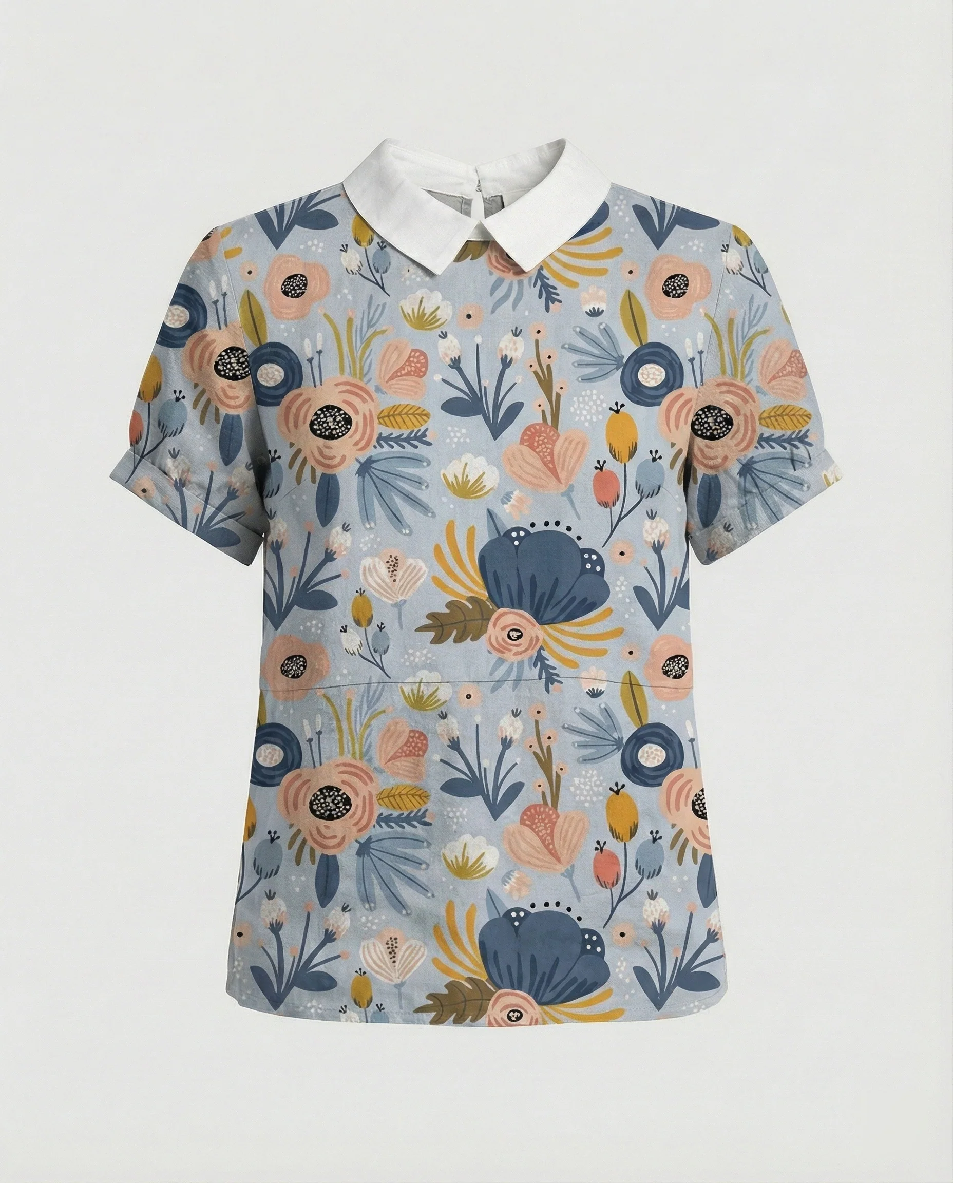 Damen Bluse Leinen Peter Pan Kragen - Image 51