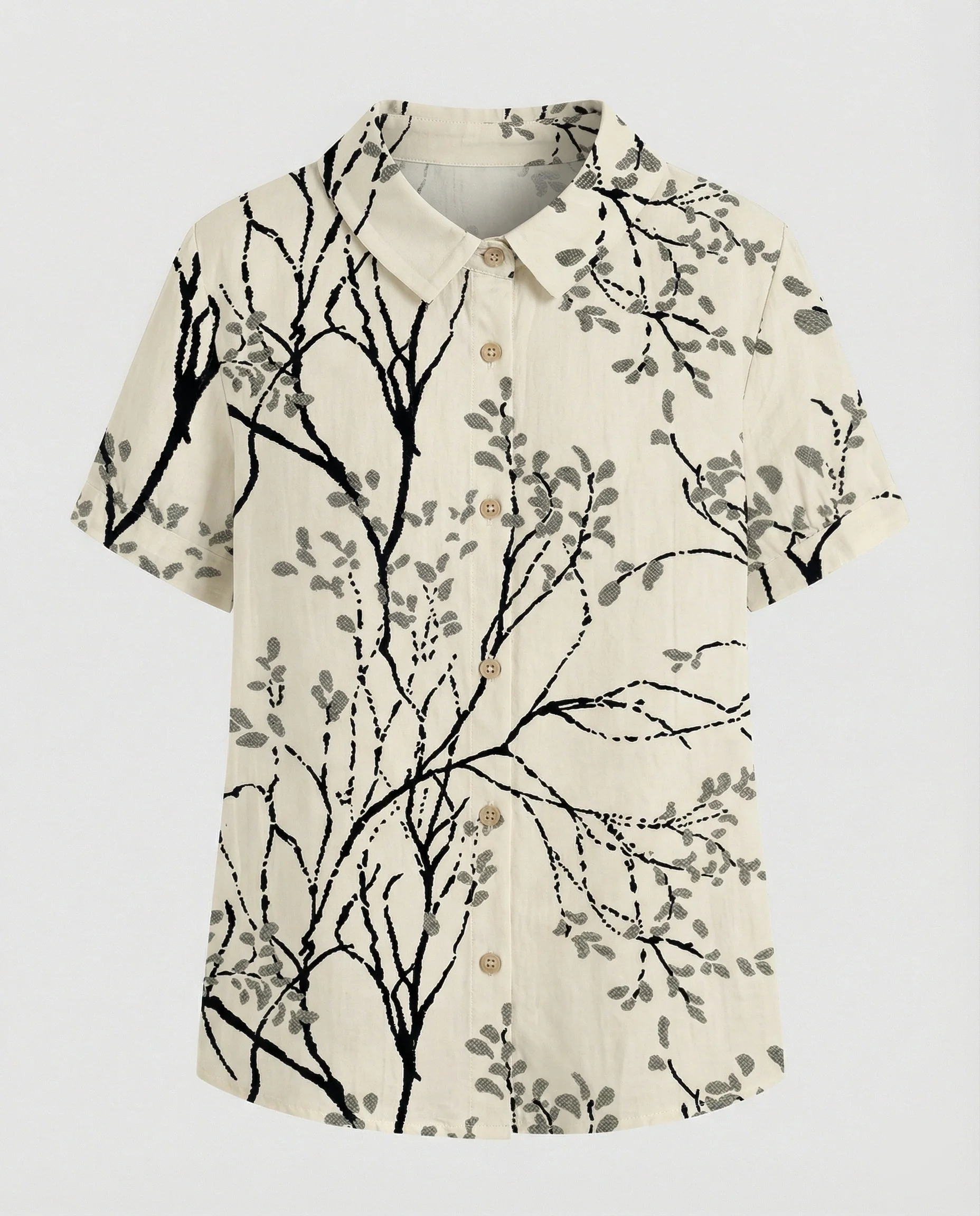 Damen Bluse Leinen Peter Pan Kragen - Image 9