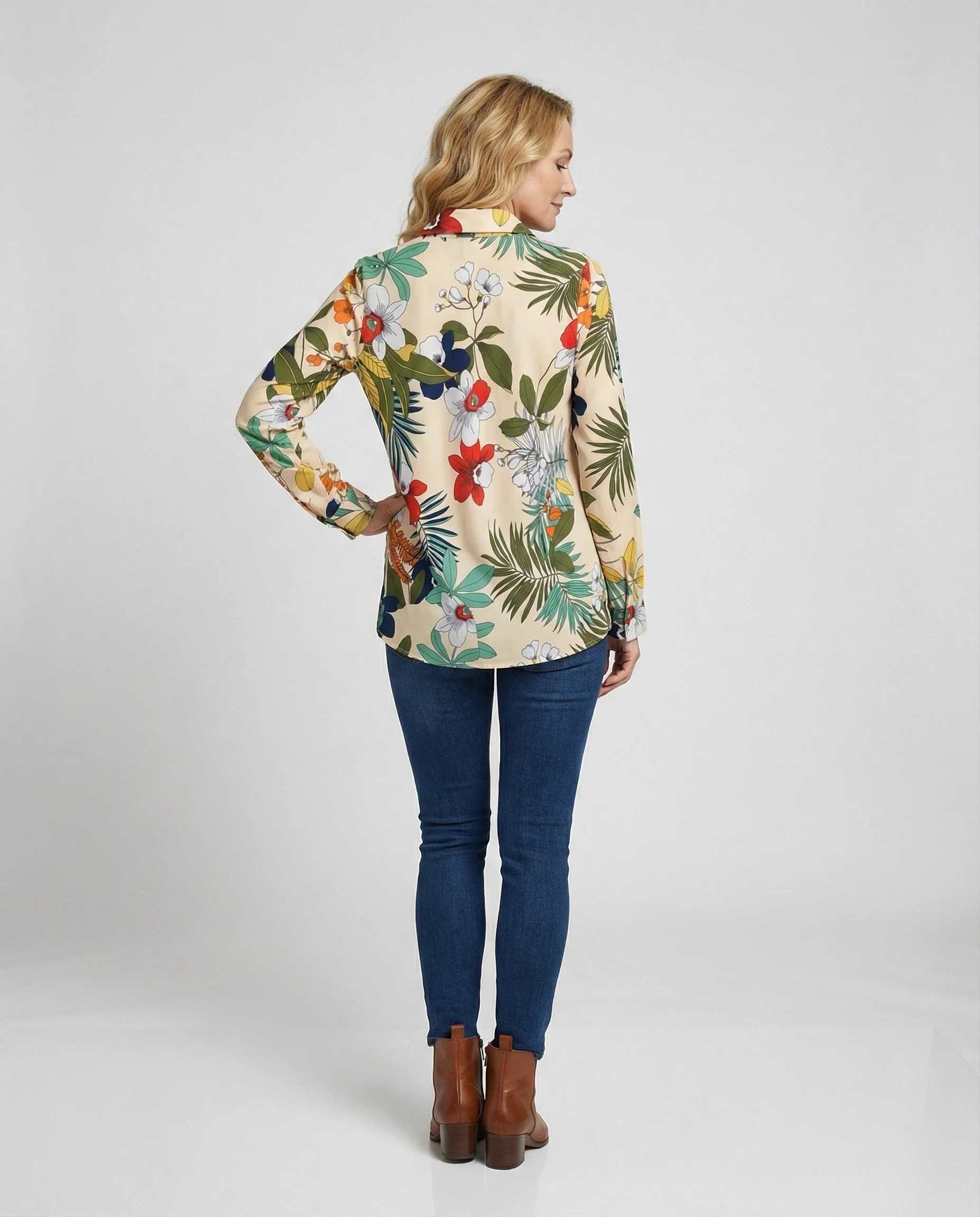 Damen Bluse Floral Viskose - Image 2