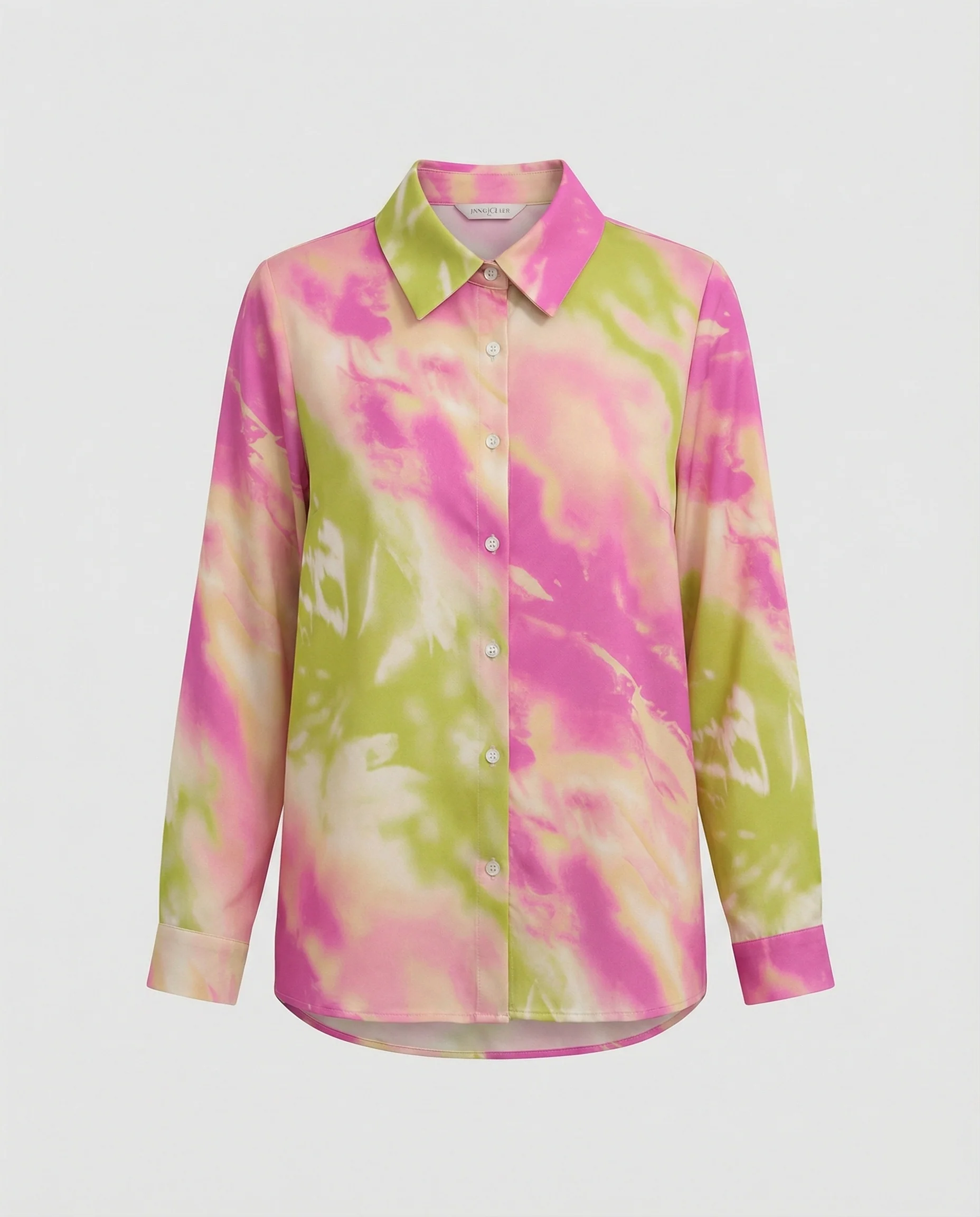 Damen Blusentop Viskose Batik mit Kentkragen - Image 5
