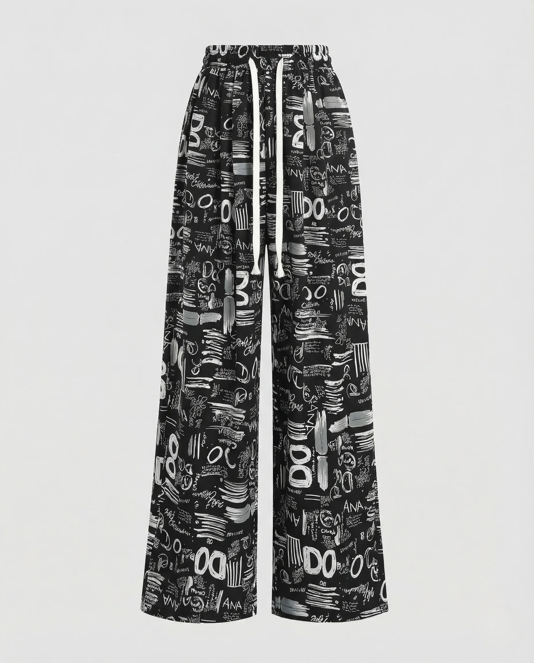 Damen Palazzo Hose High Waist Kordelzug - Image 5