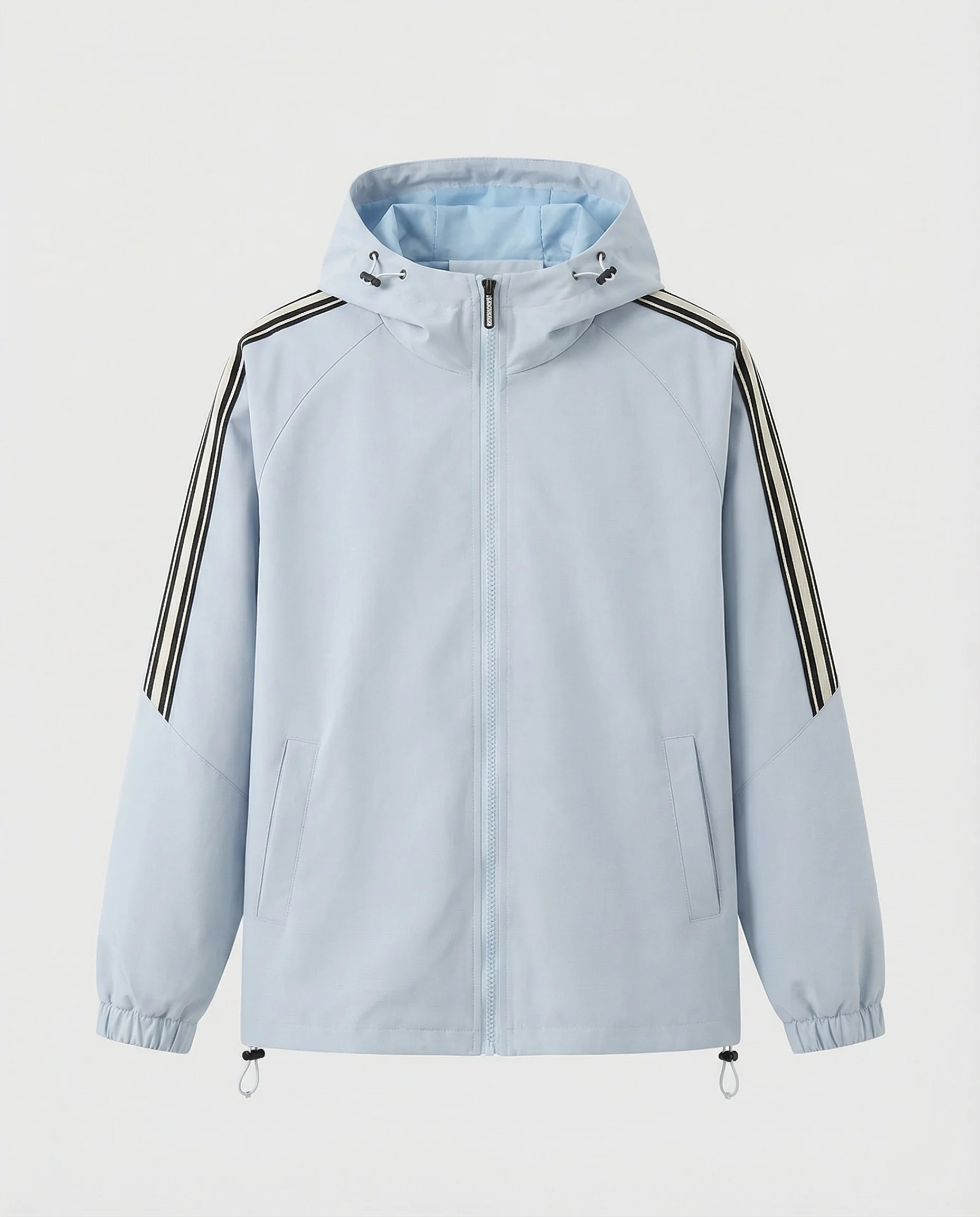 Damen leichte winddichte Kapuzenjacke im Oversize-Sportstil mit Kontraststreifen Heidi-Mode - Image 5