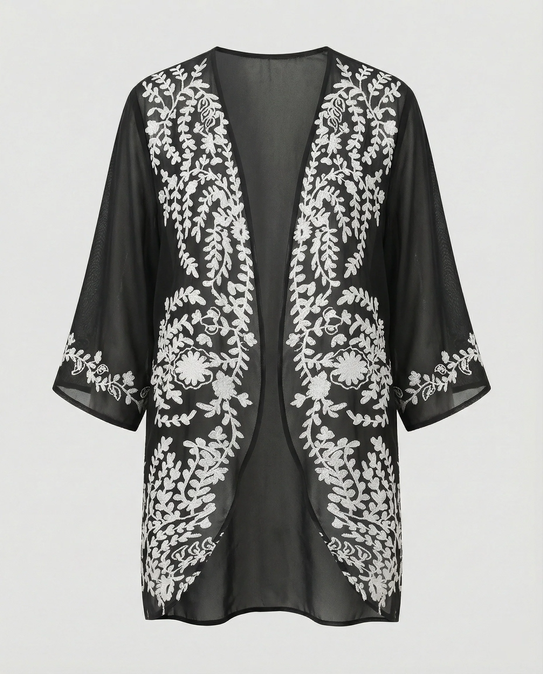 Offener Kimono Damen Floral - Image 11