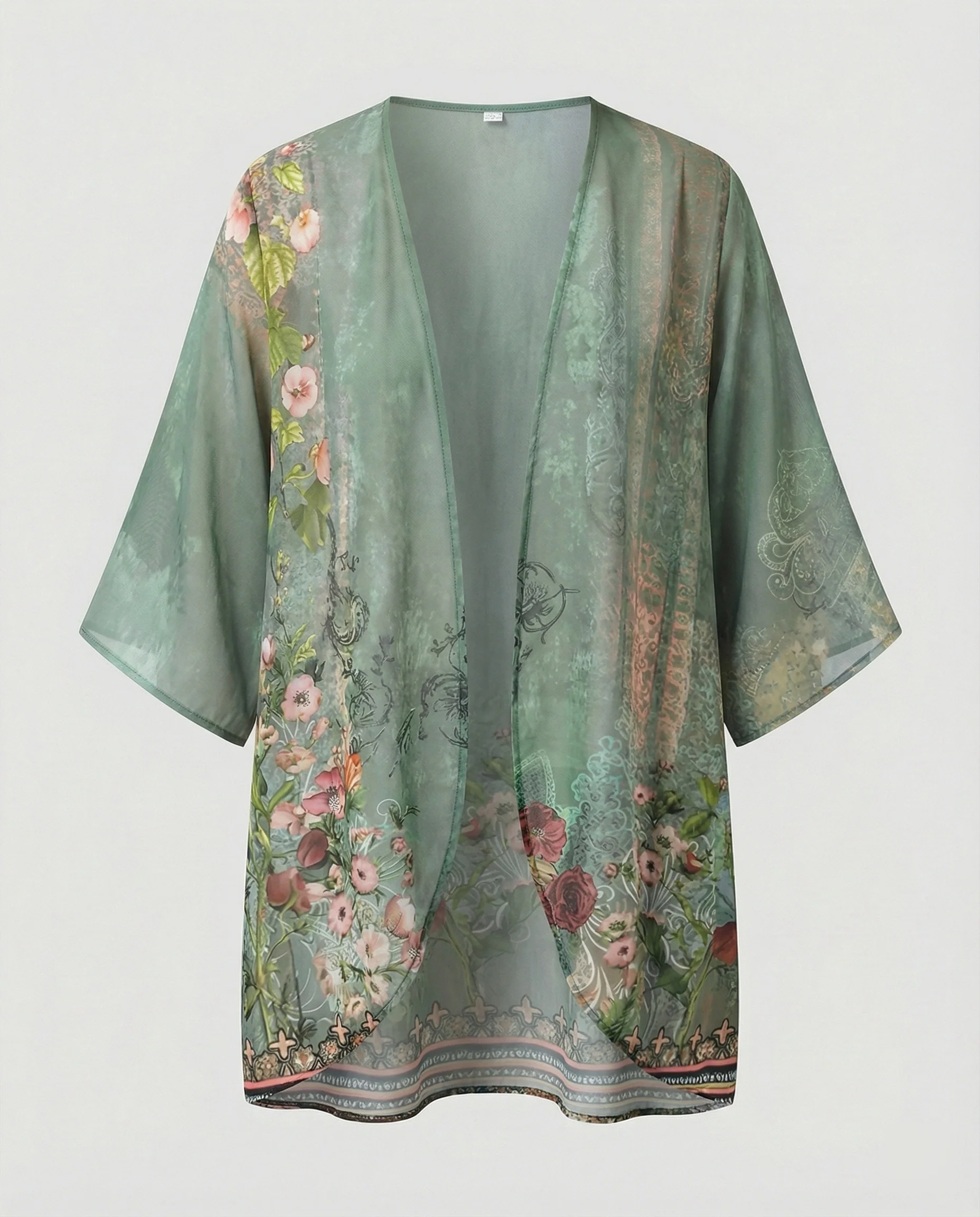 Offener Kimono Damen Floral - Image 26
