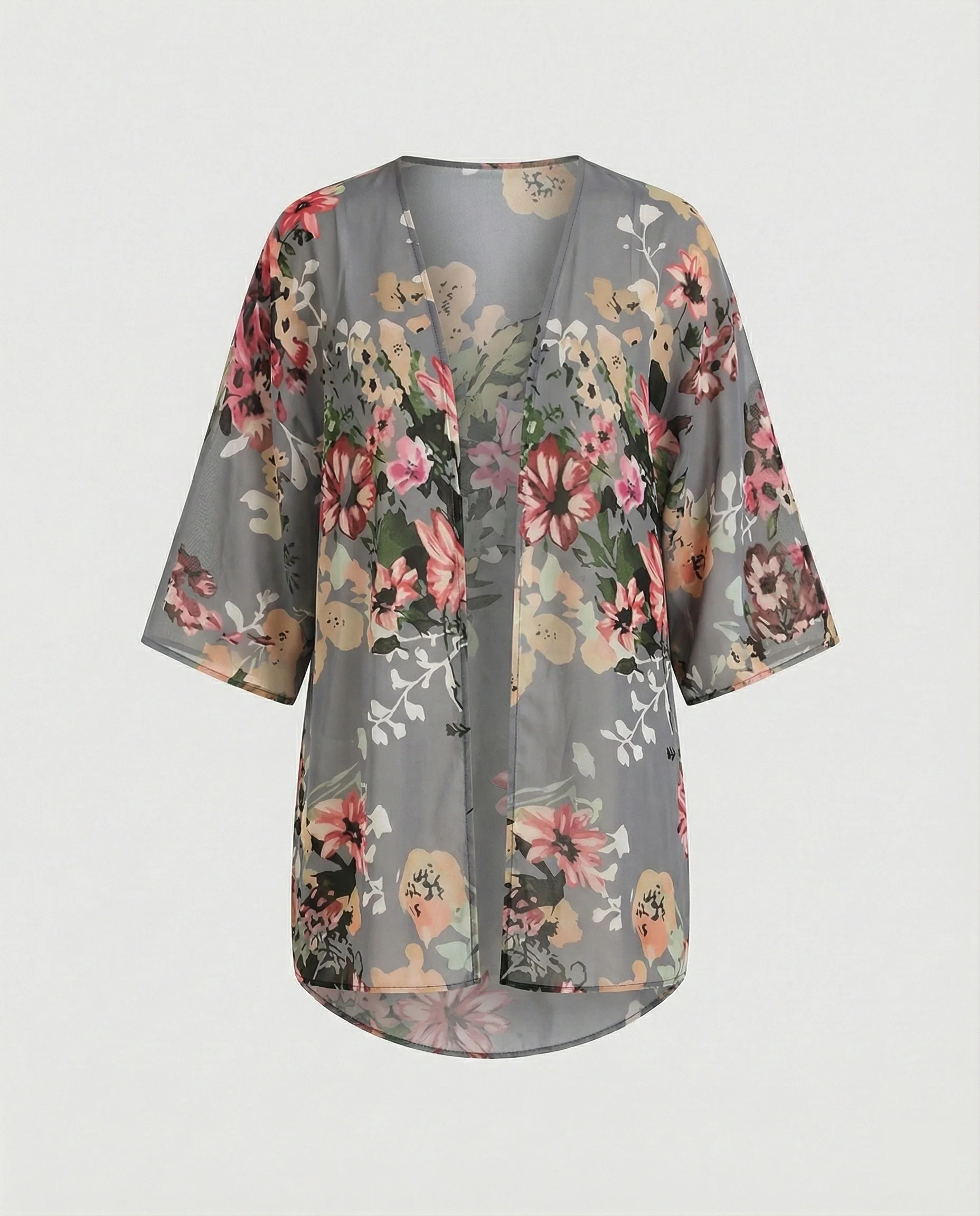 Offener Kimono Damen Floral - Image 34