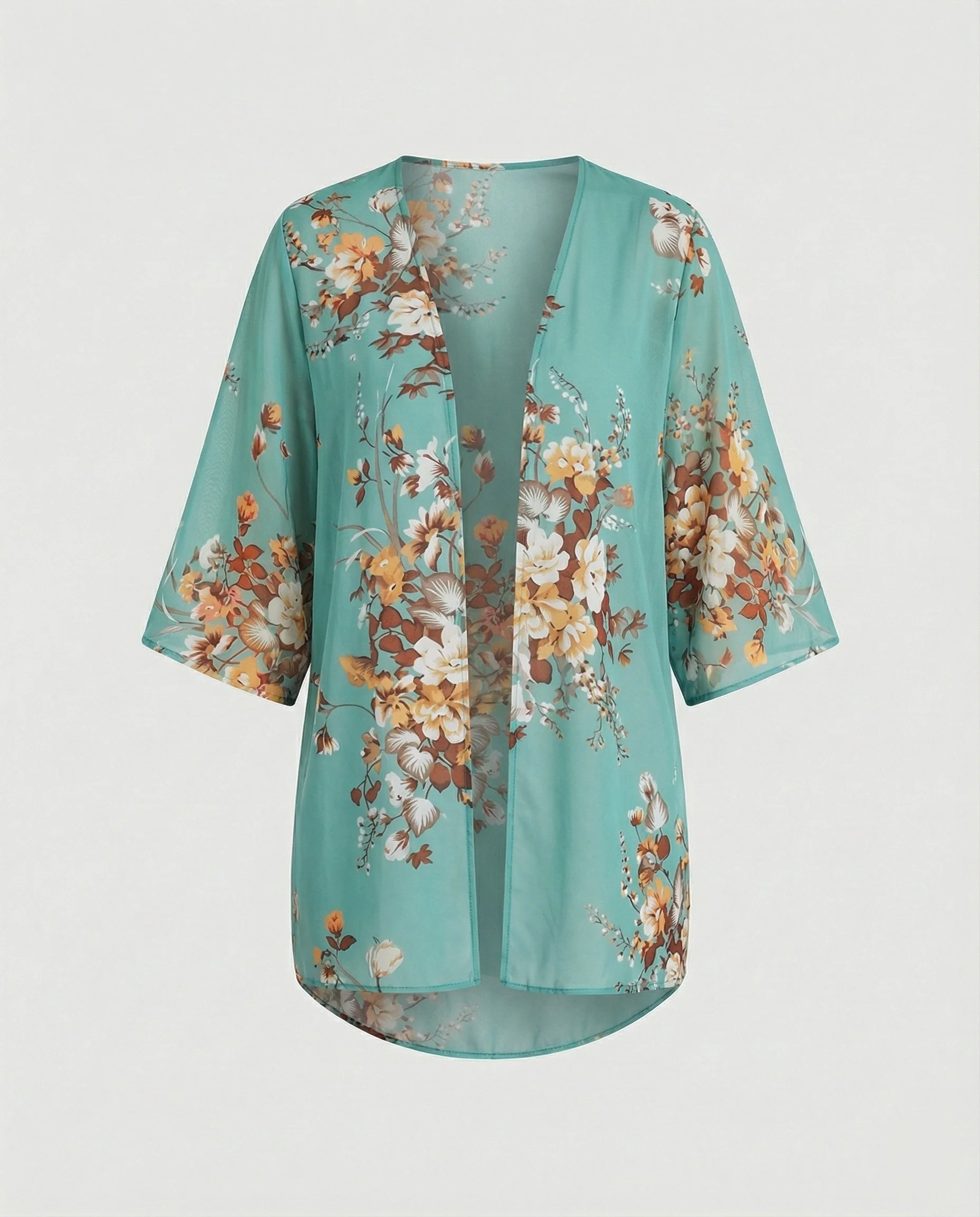 Offener Kimono Damen Floral - Image 35