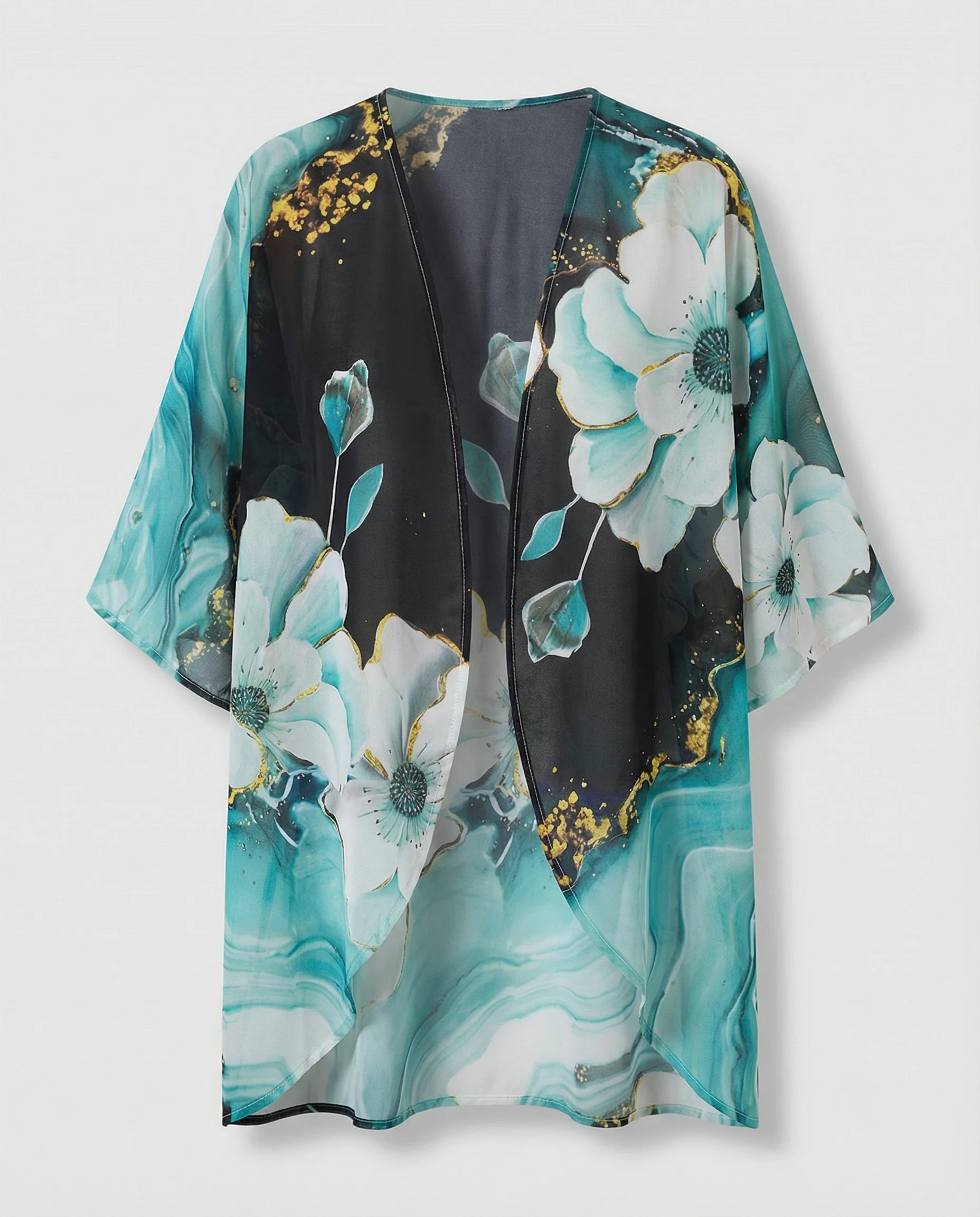 Offener Kimono Damen Floral - Image 36