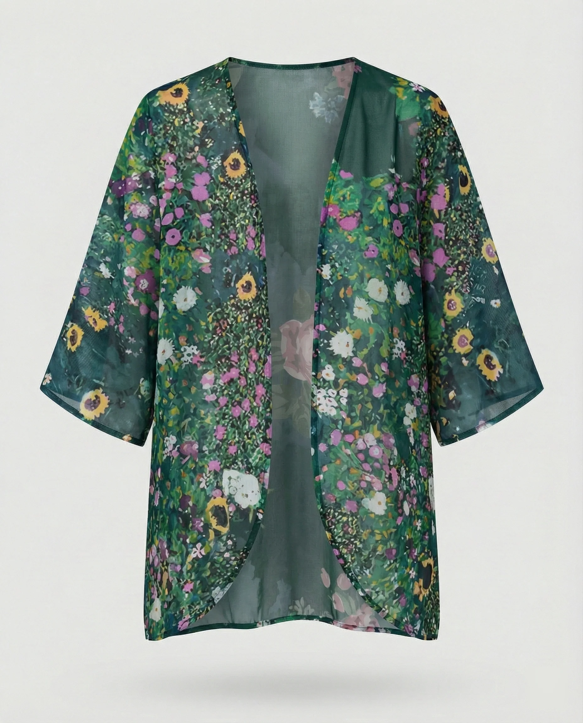 Offener Kimono Damen Floral - Image 4