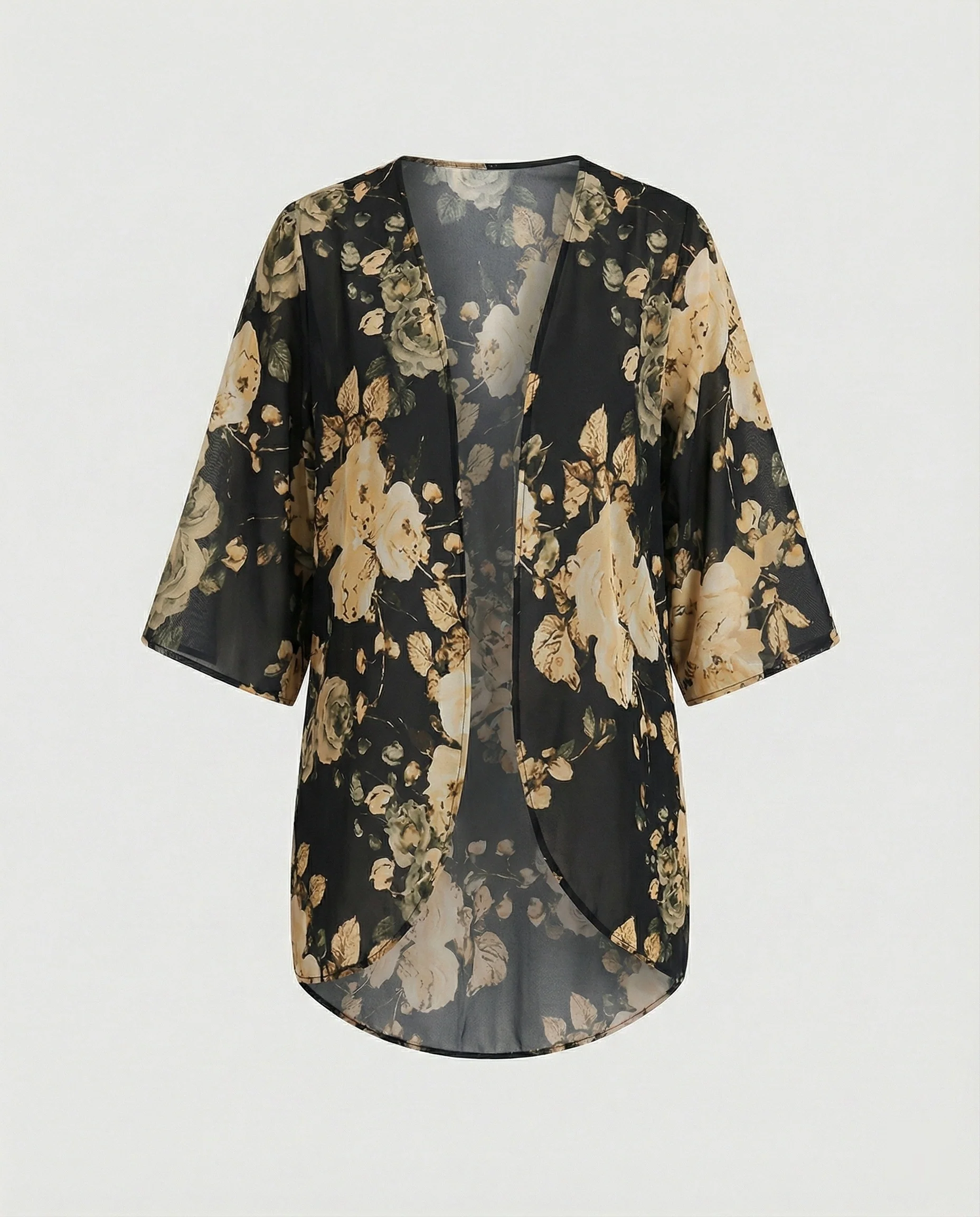 Offener Kimono Damen Floral - Image 41