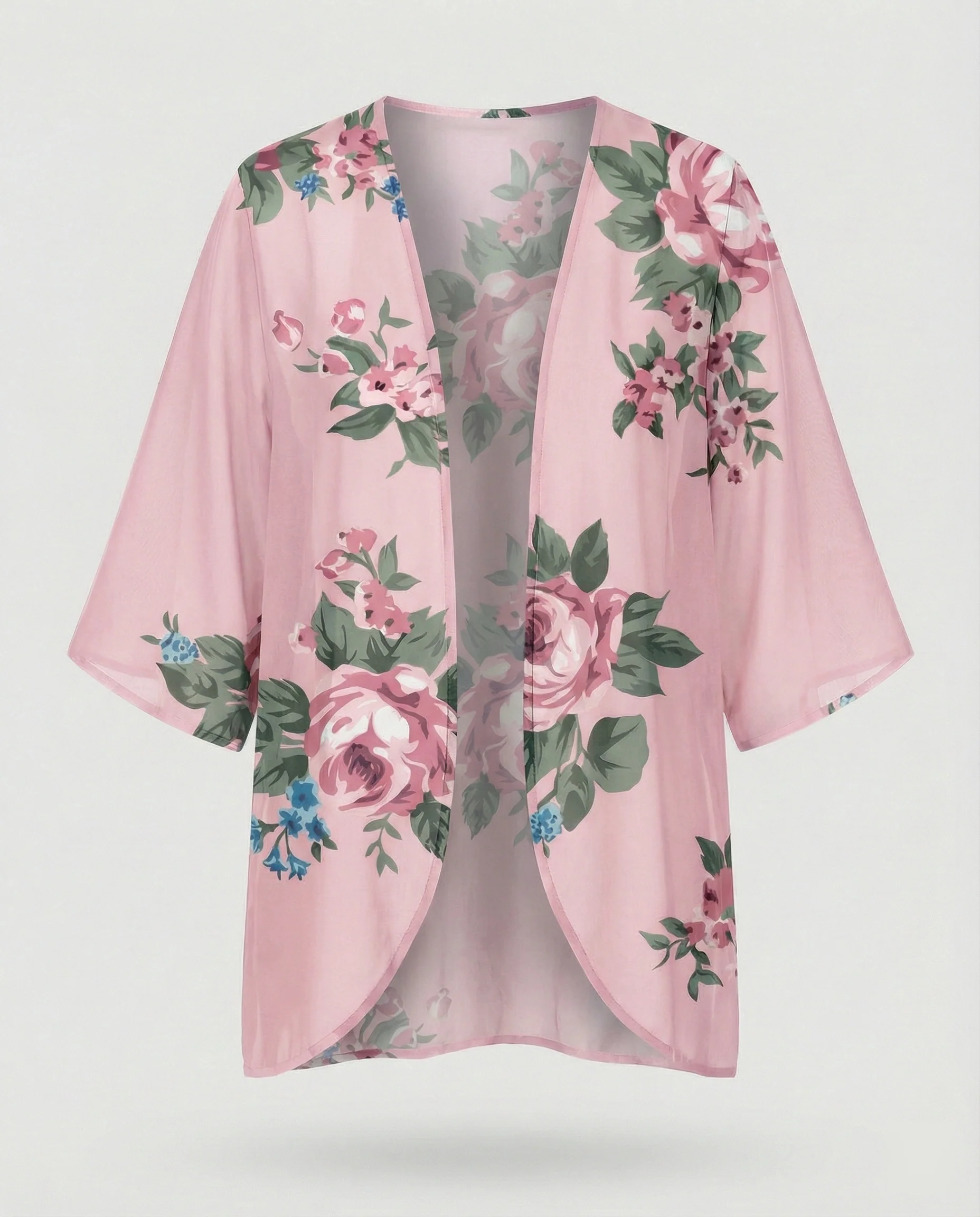 Offener Kimono Damen Floral - Image 5