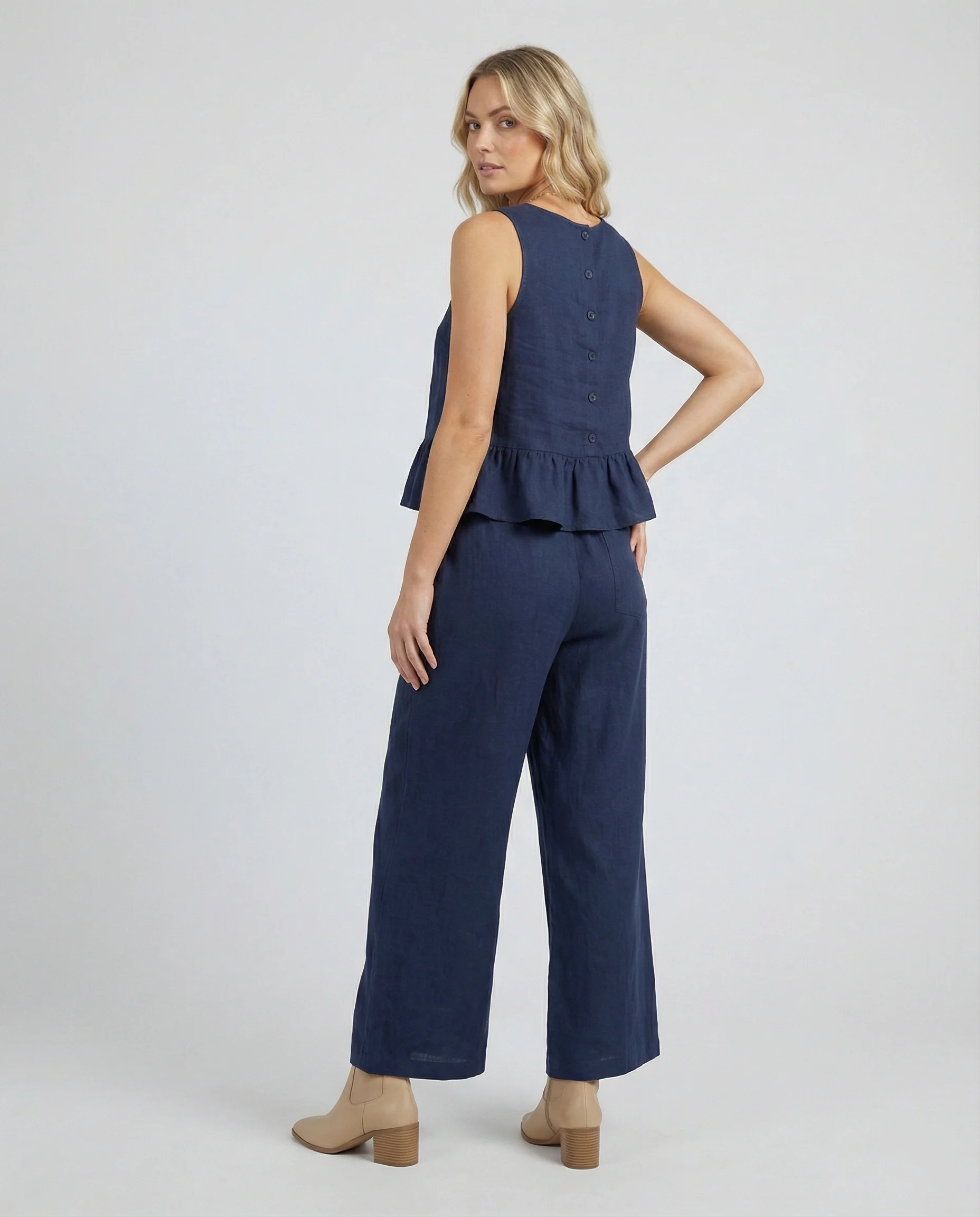 Damen Zweiteiler Set Volanttop & Palazzohose - Image 2