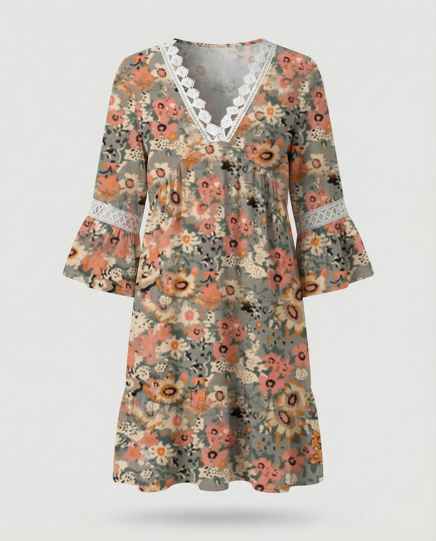Damen Minikleid A-Linie floral - Image 5
