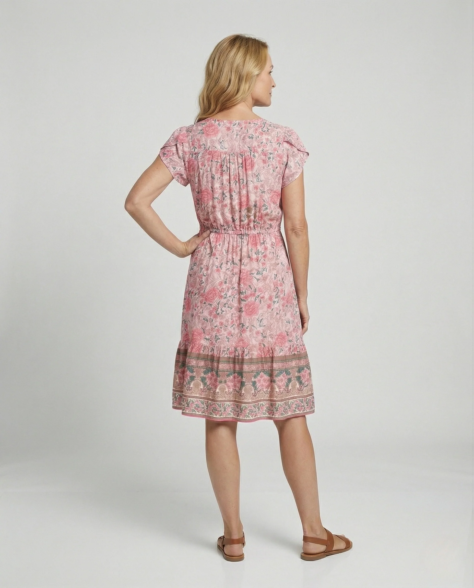 Damen Blumenkleid Midikleid Floral - Image 3