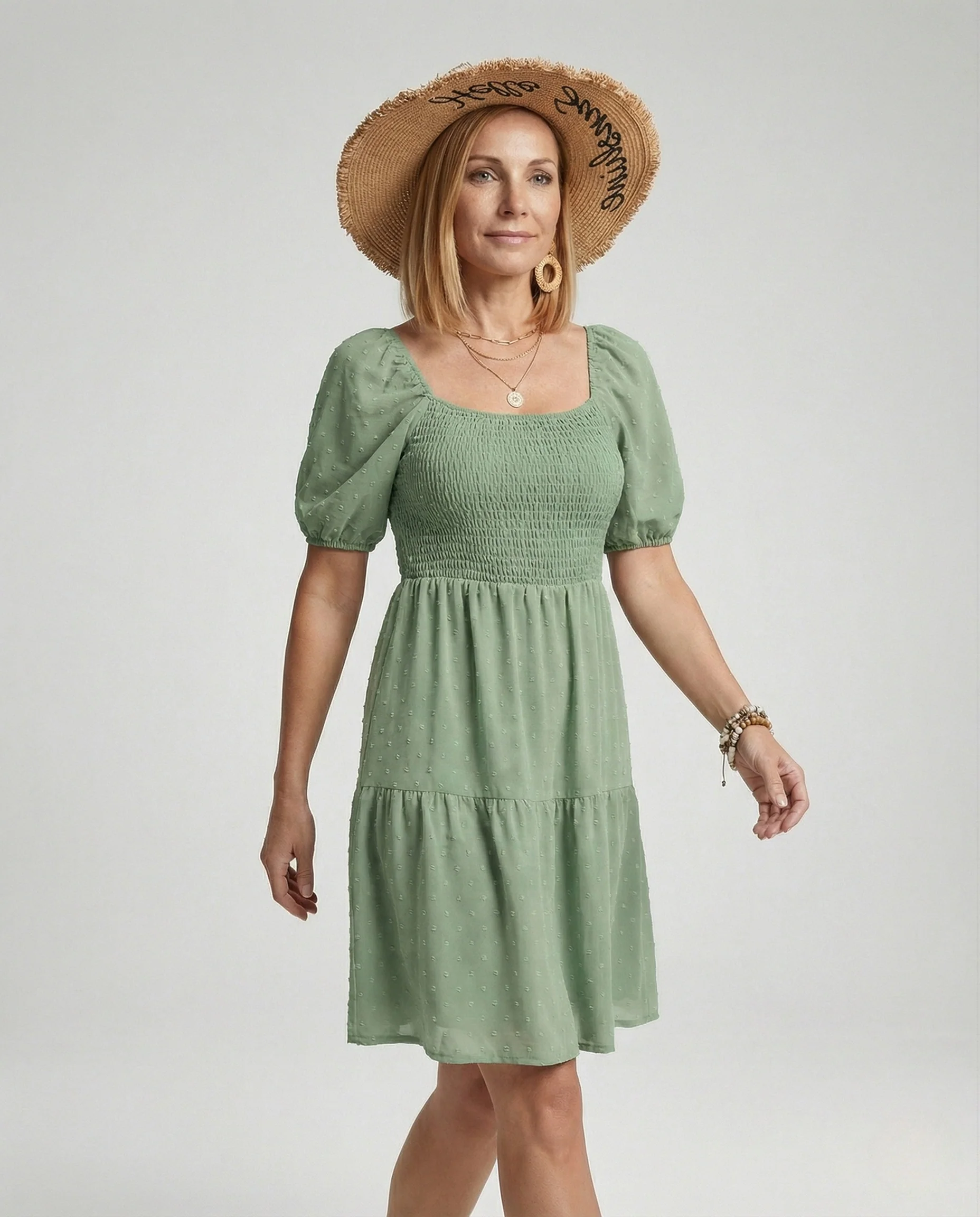 Damen Freizeitkleid mit Smokoberteil - Image 2