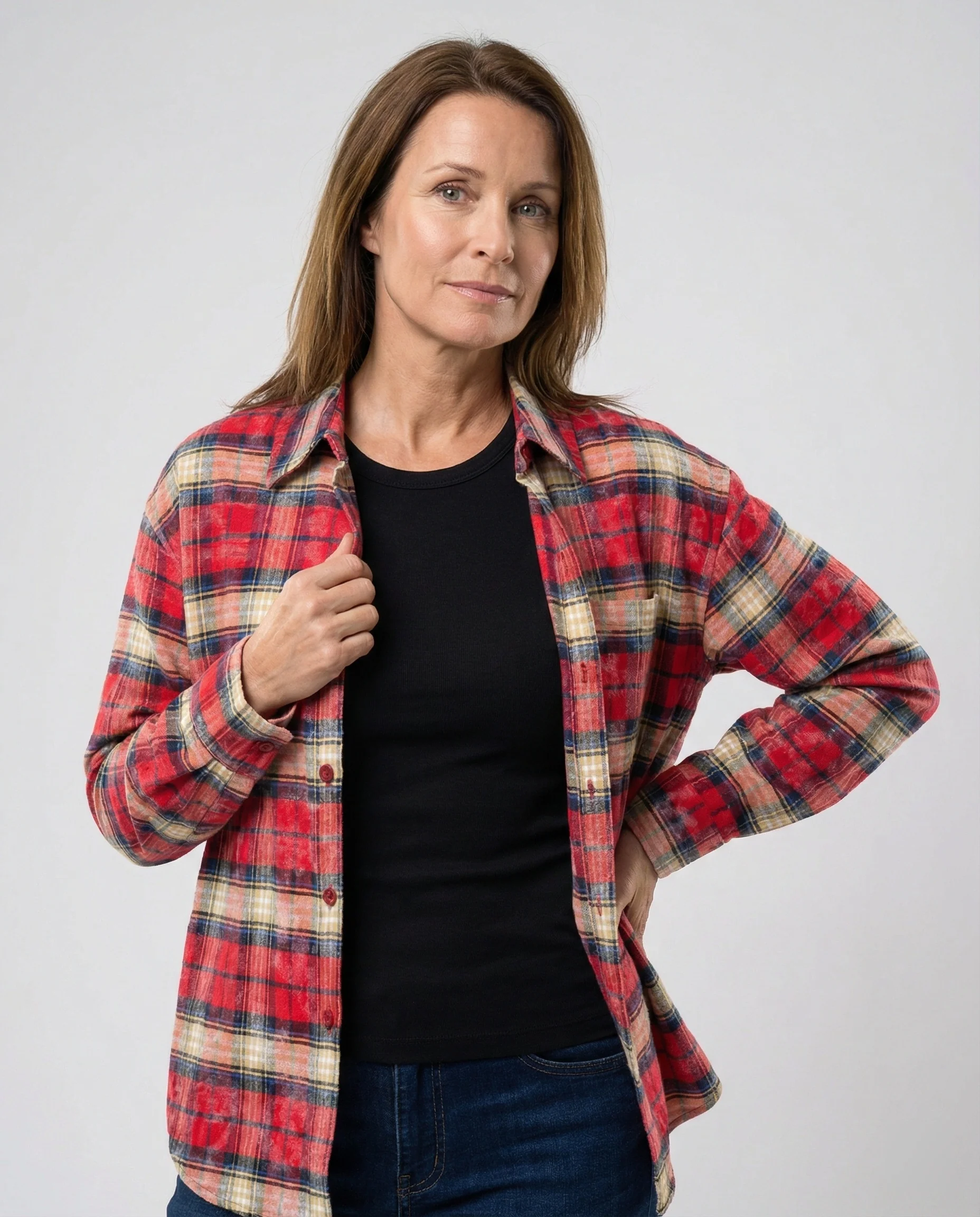 Damen Hemd Oversize Karo - Image 10