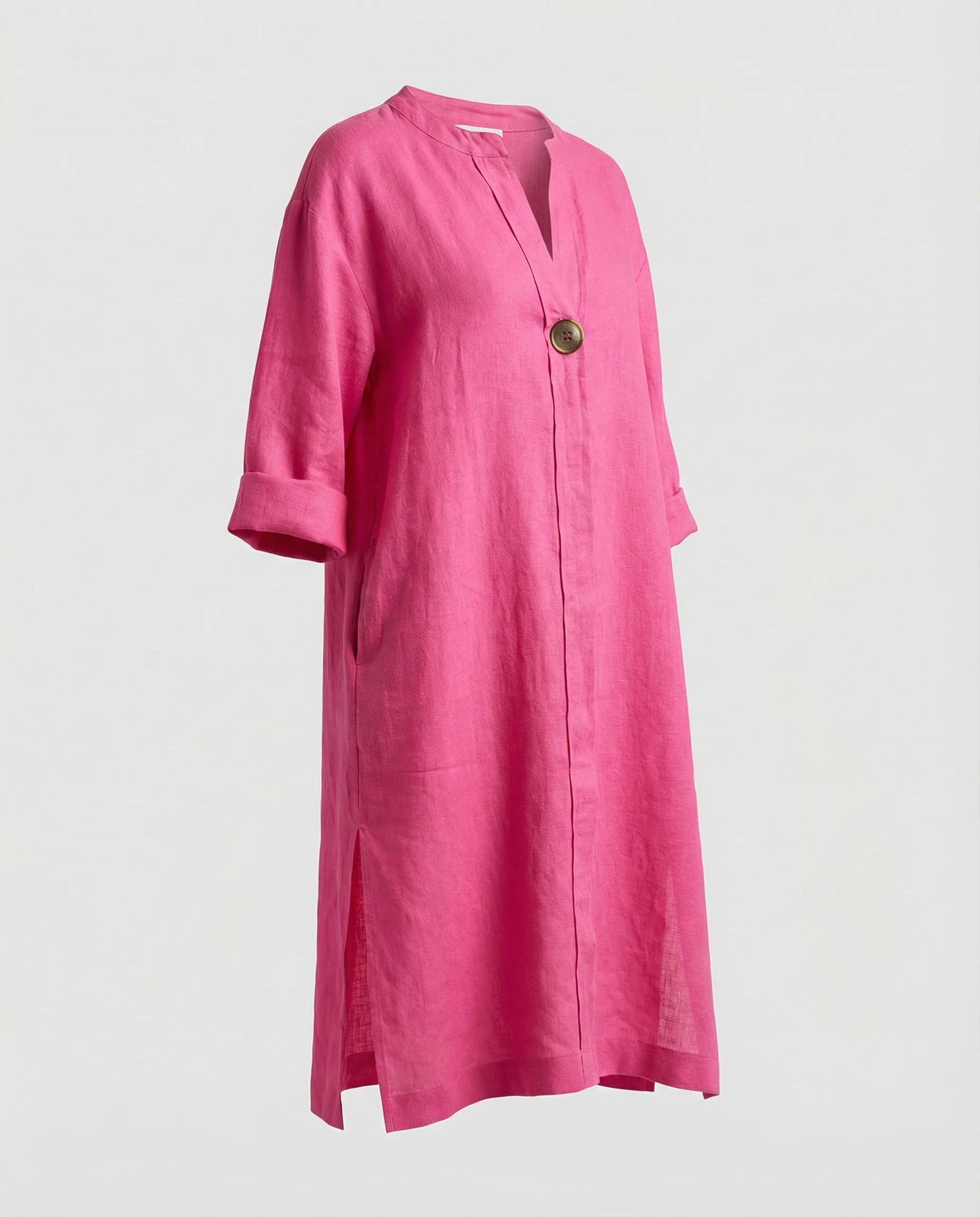 Leinen Freizeitkleid Damen Tunikakleid - Image 5