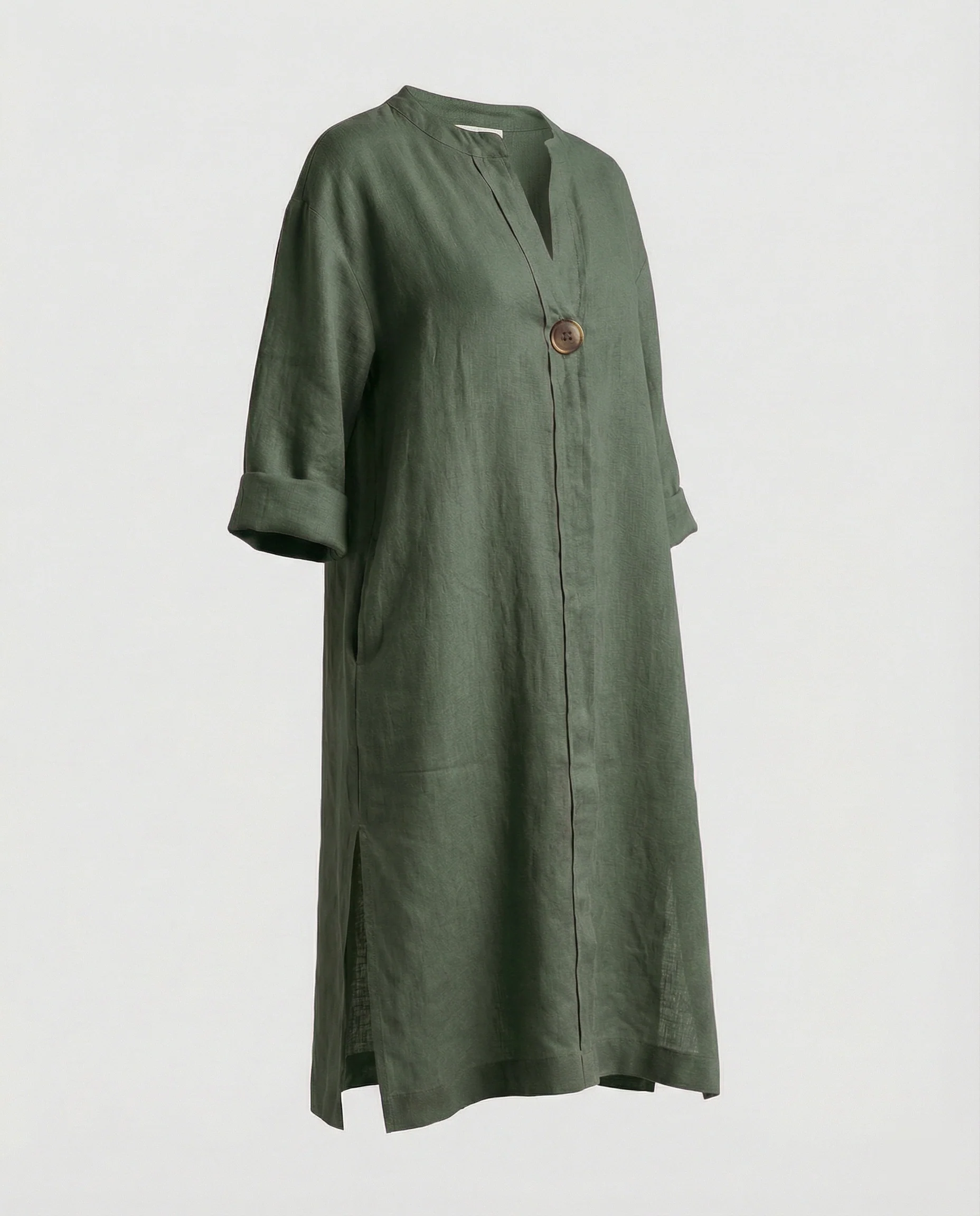 Leinen Freizeitkleid Damen Tunikakleid - Image 9