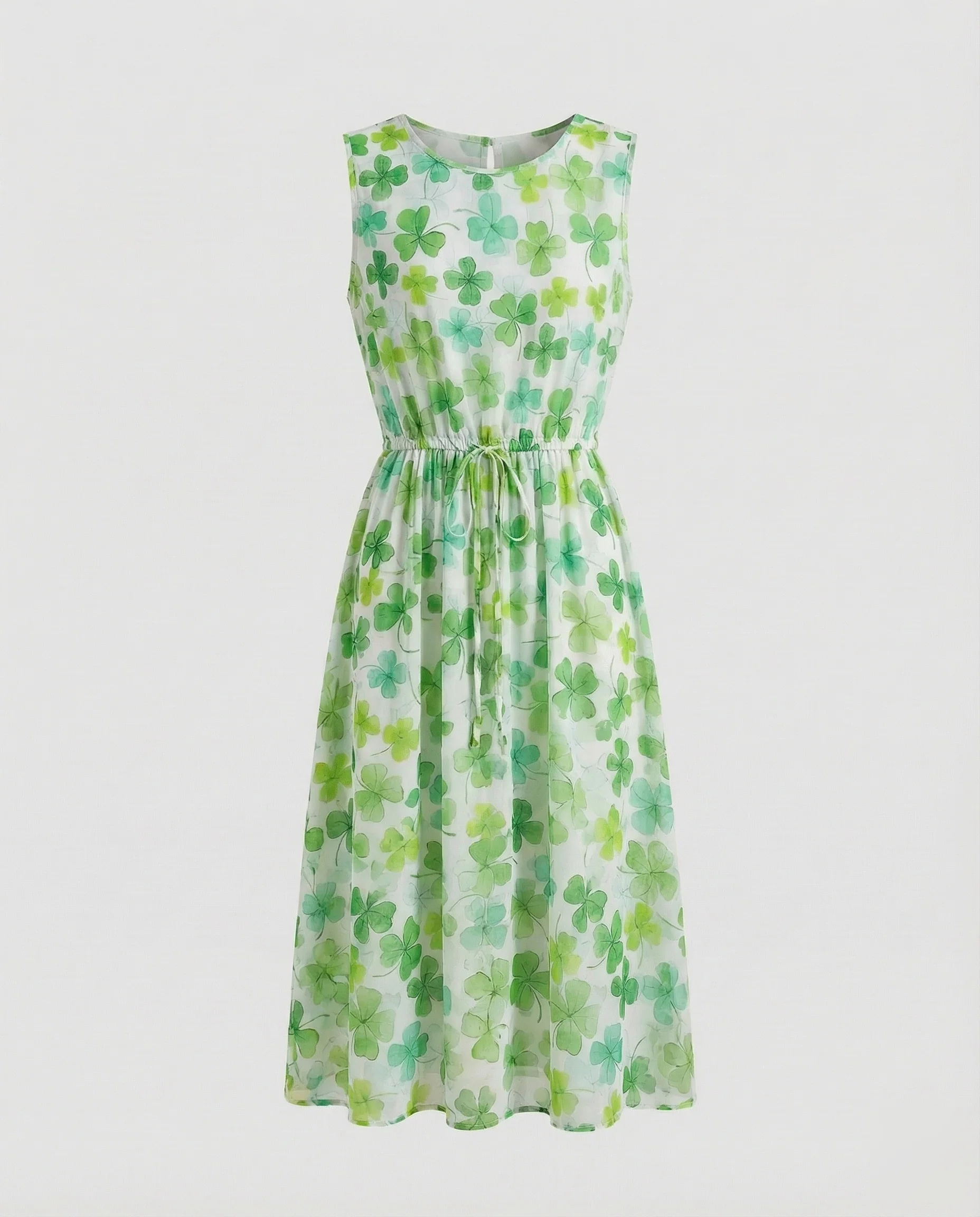 Damen Florales Midikleid mit Kordelzug Taille - Image 7