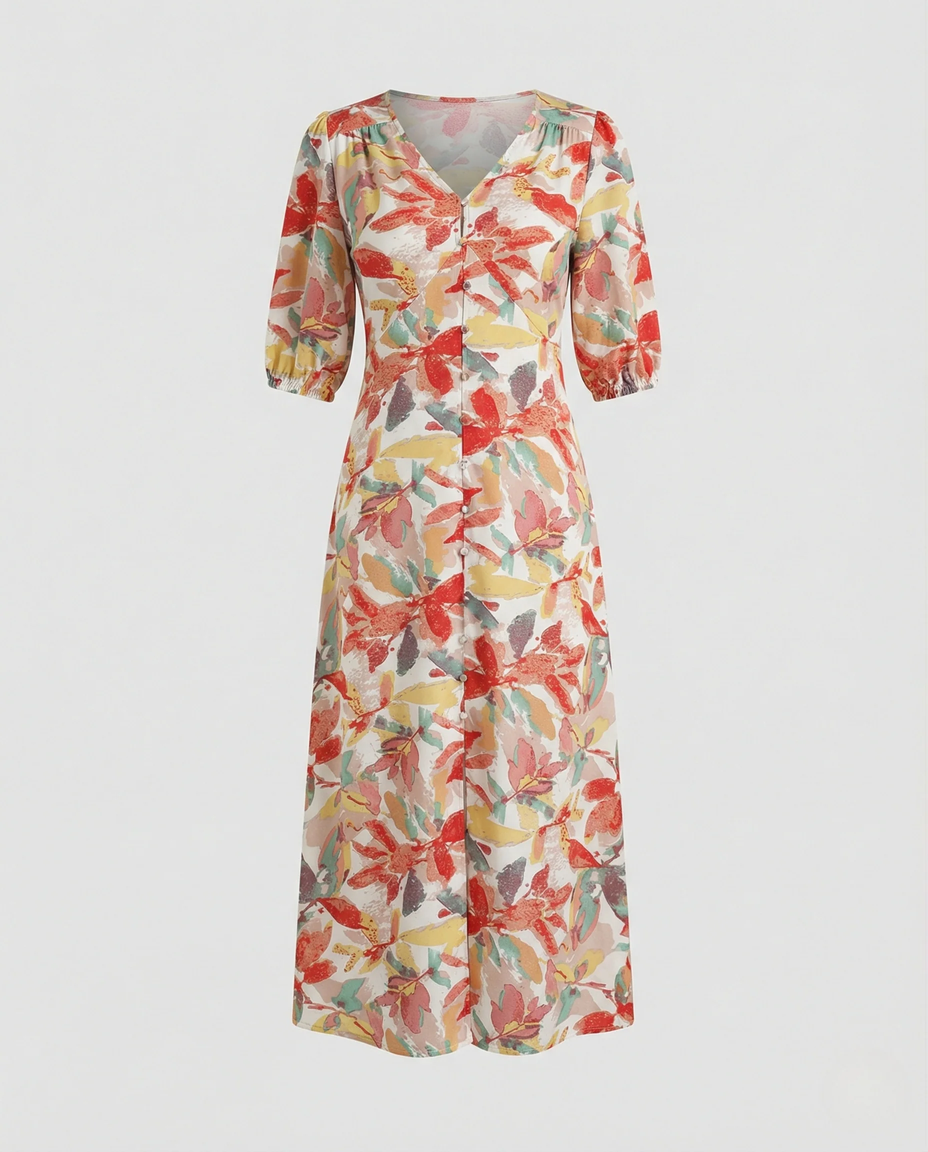 Freizeitkleid Damen Midikleid Knopfleiste - Image 5