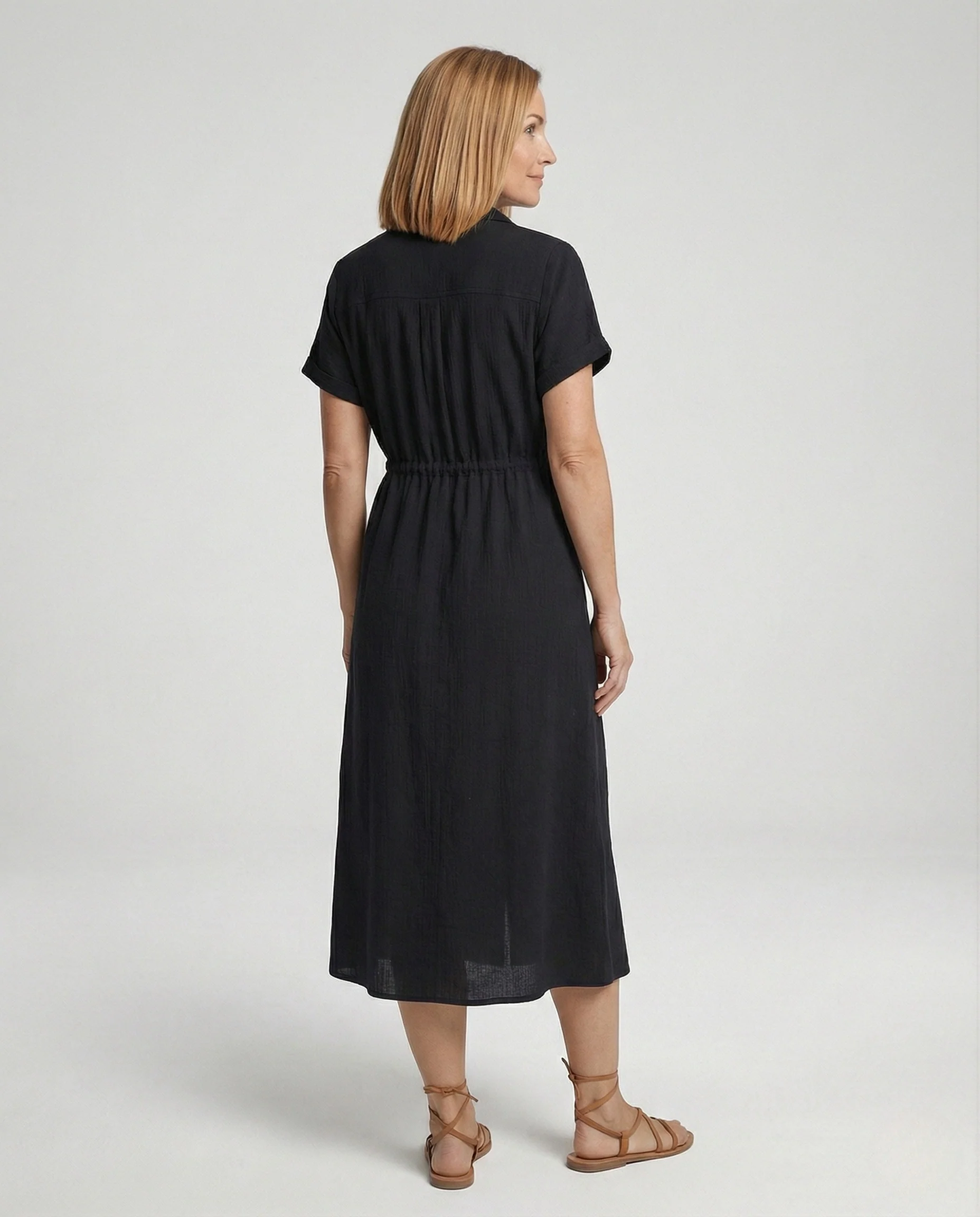 Damen Midikleid Sommer mit Knopfleiste - Image 4