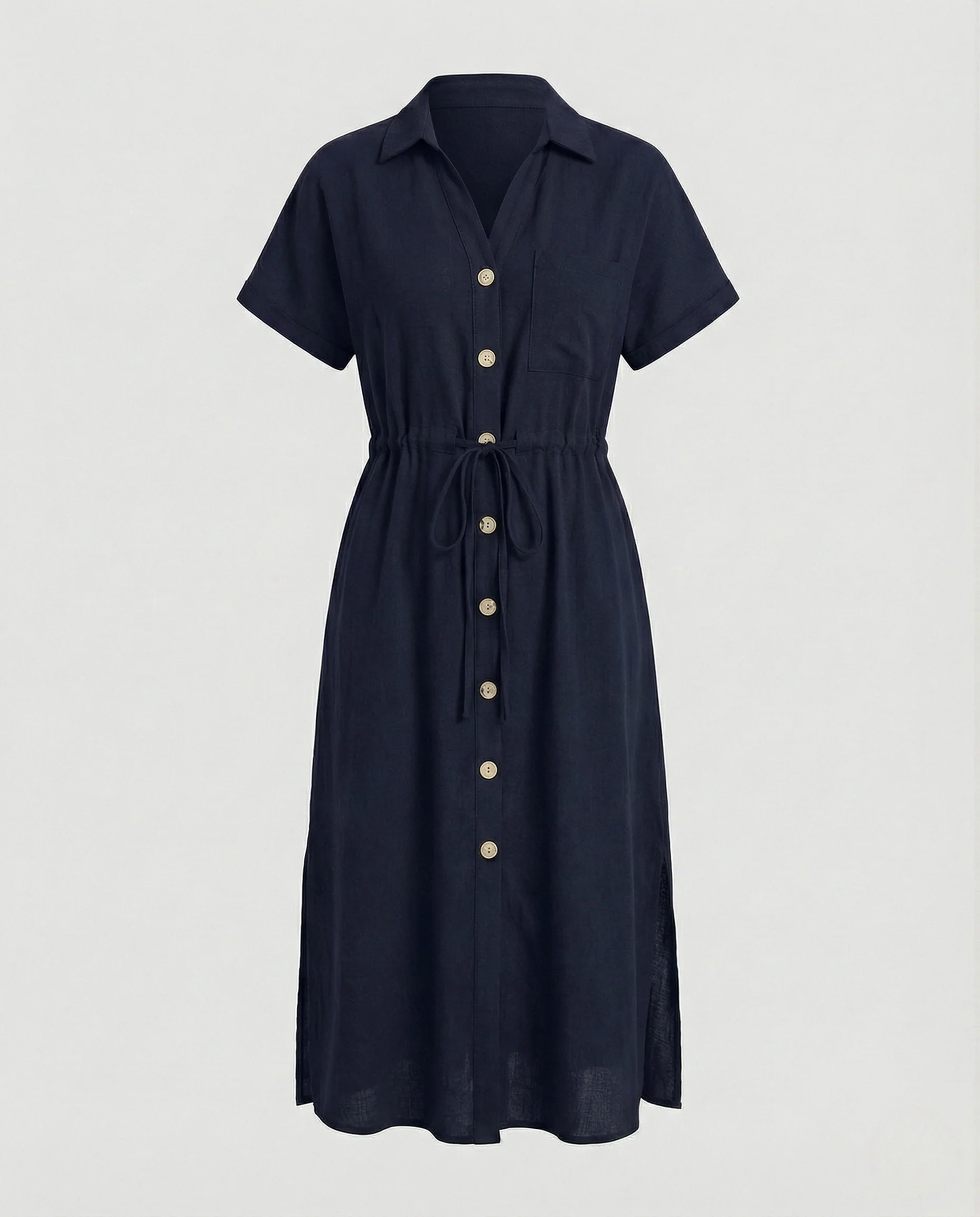 Damen Midikleid Sommer mit Knopfleiste - Image 7