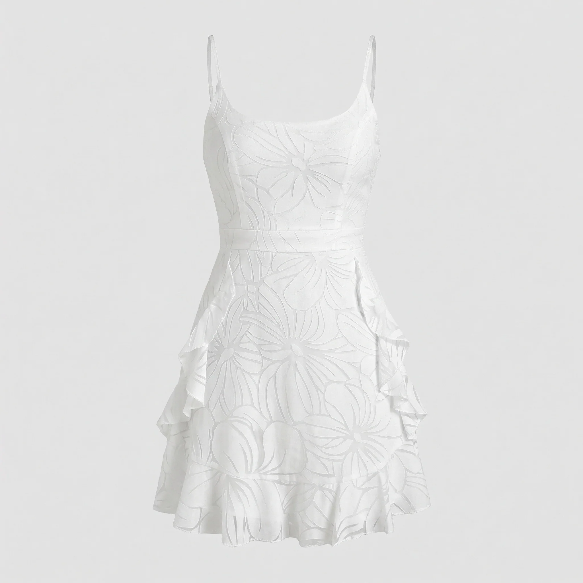 Damen Sommerkleid Spaghettiträger Volant - Image 5