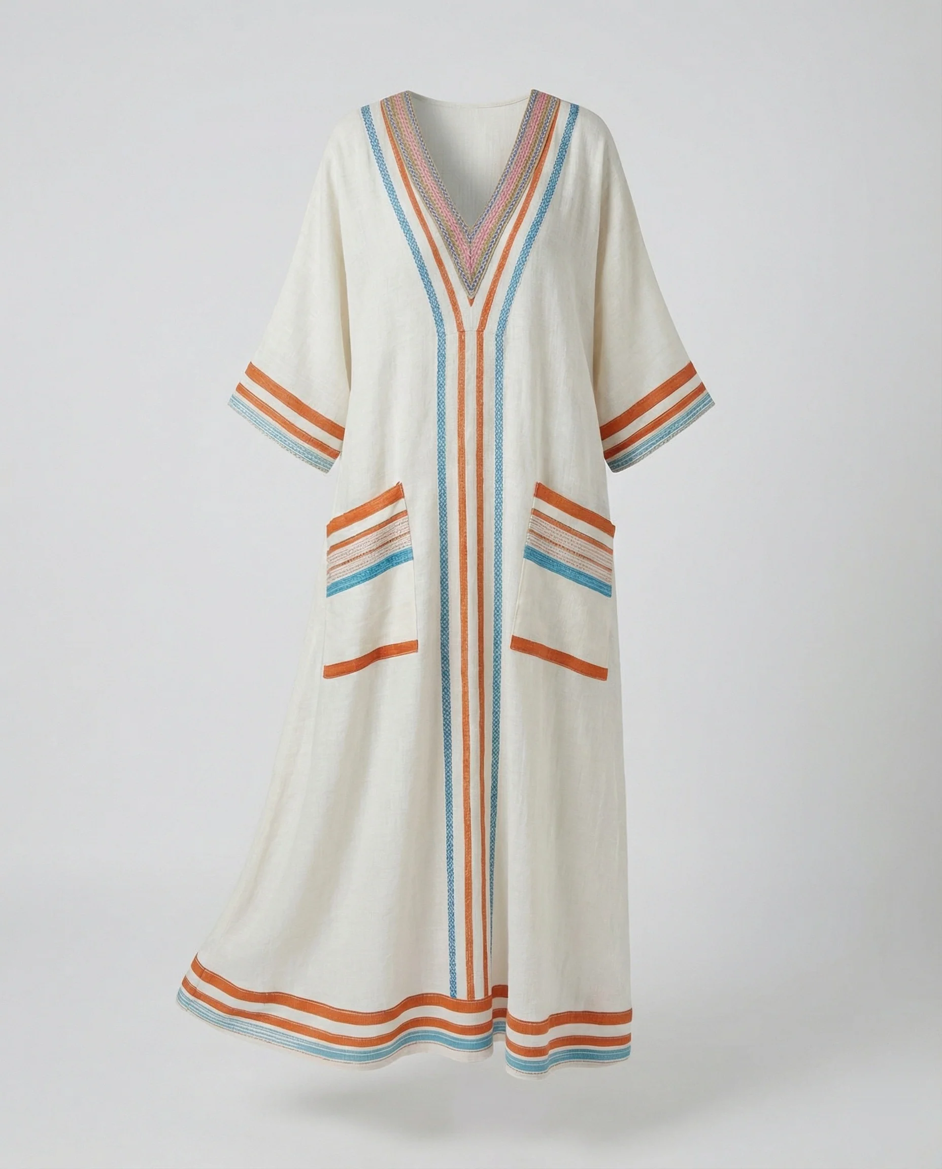 Leinen Kaftan Maxikleid Damen - Image 15