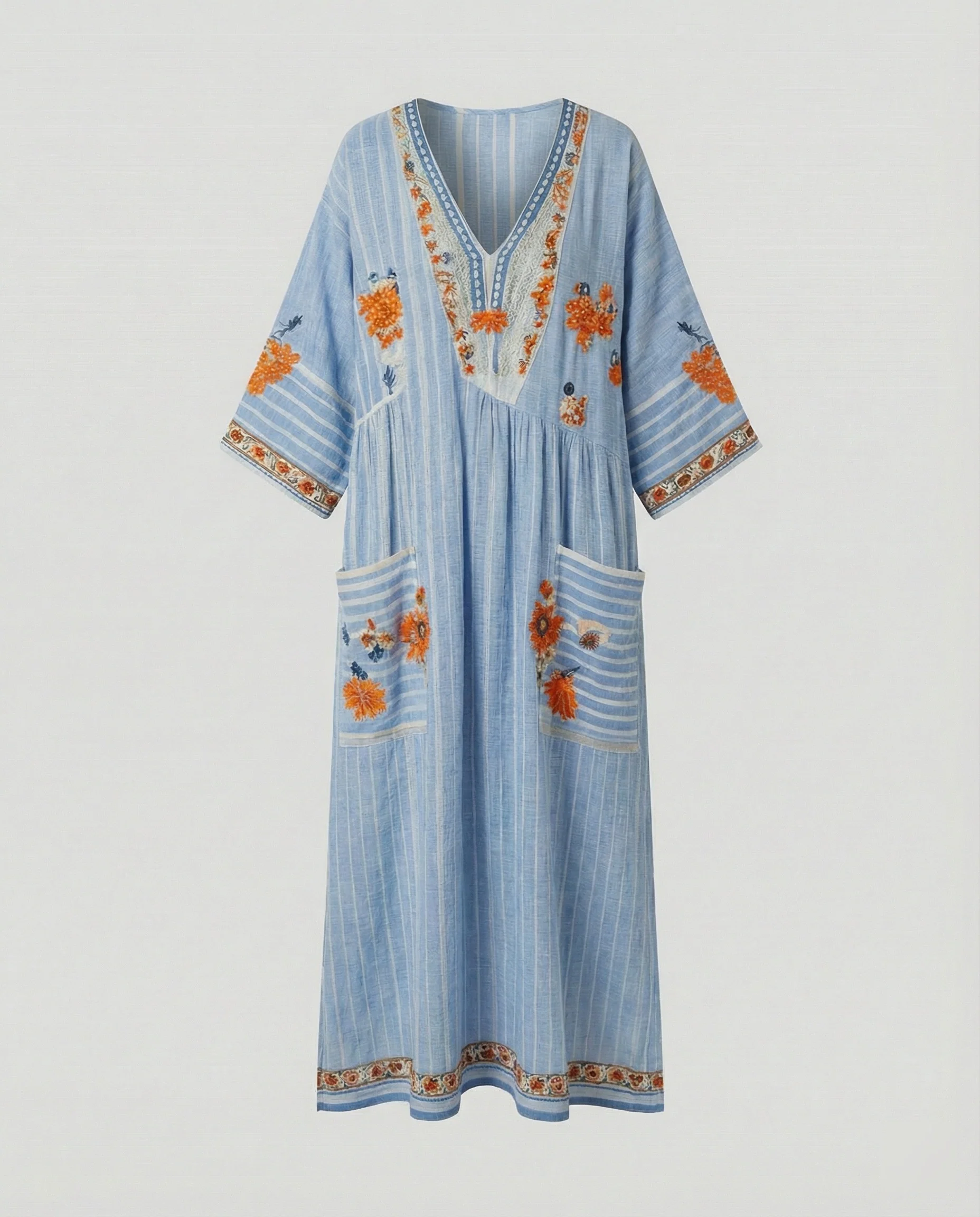 Leinen Kaftan Maxikleid Damen - Image 6