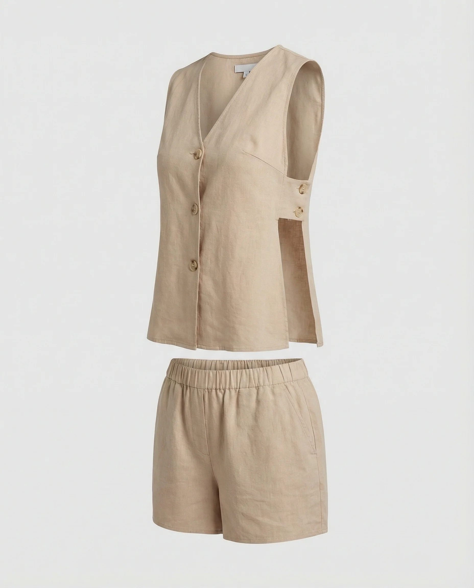 Freizeitkleidung Damen Leinen Zweiteiler - Image 4