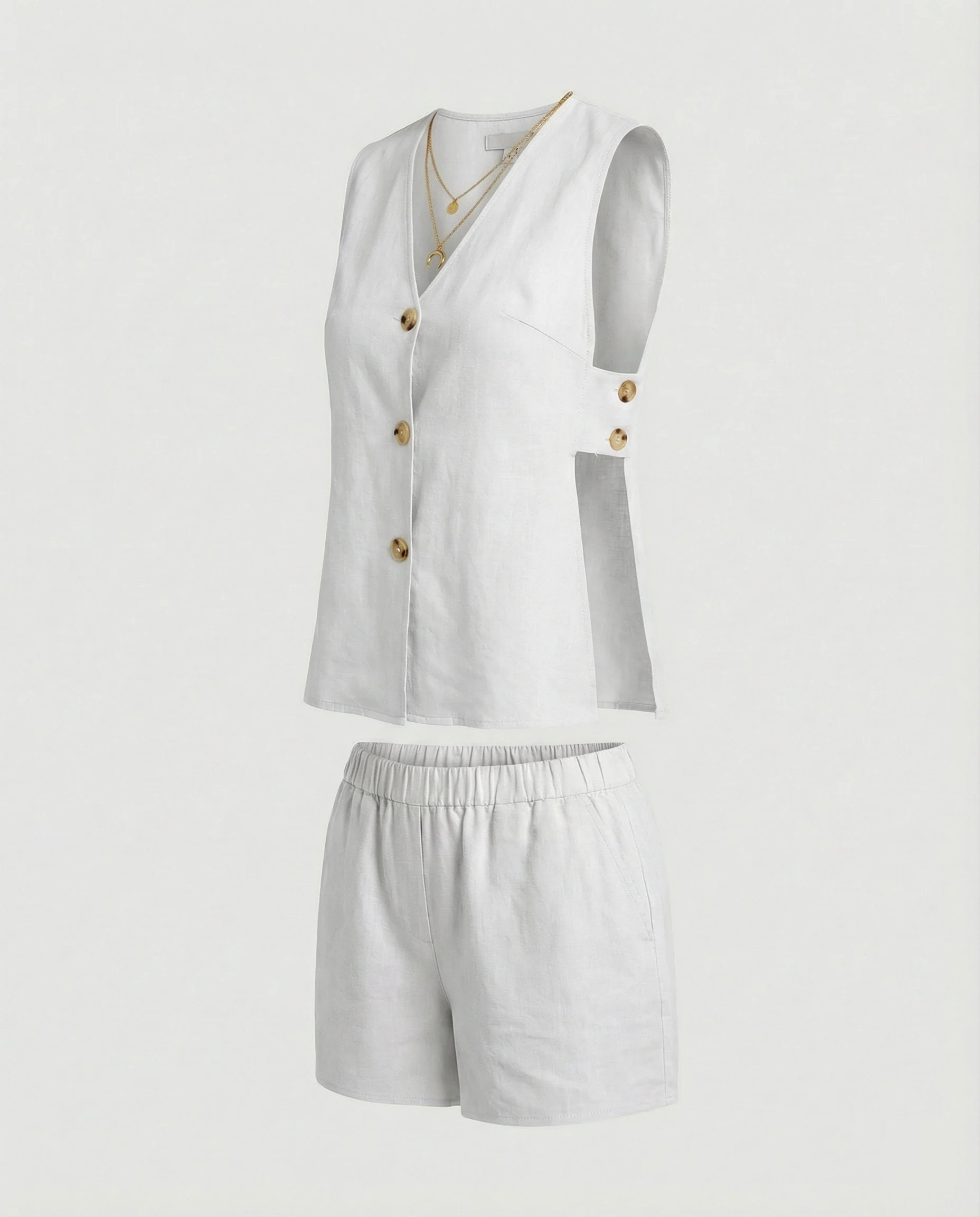 Freizeitkleidung Damen Leinen Zweiteiler - Image 5