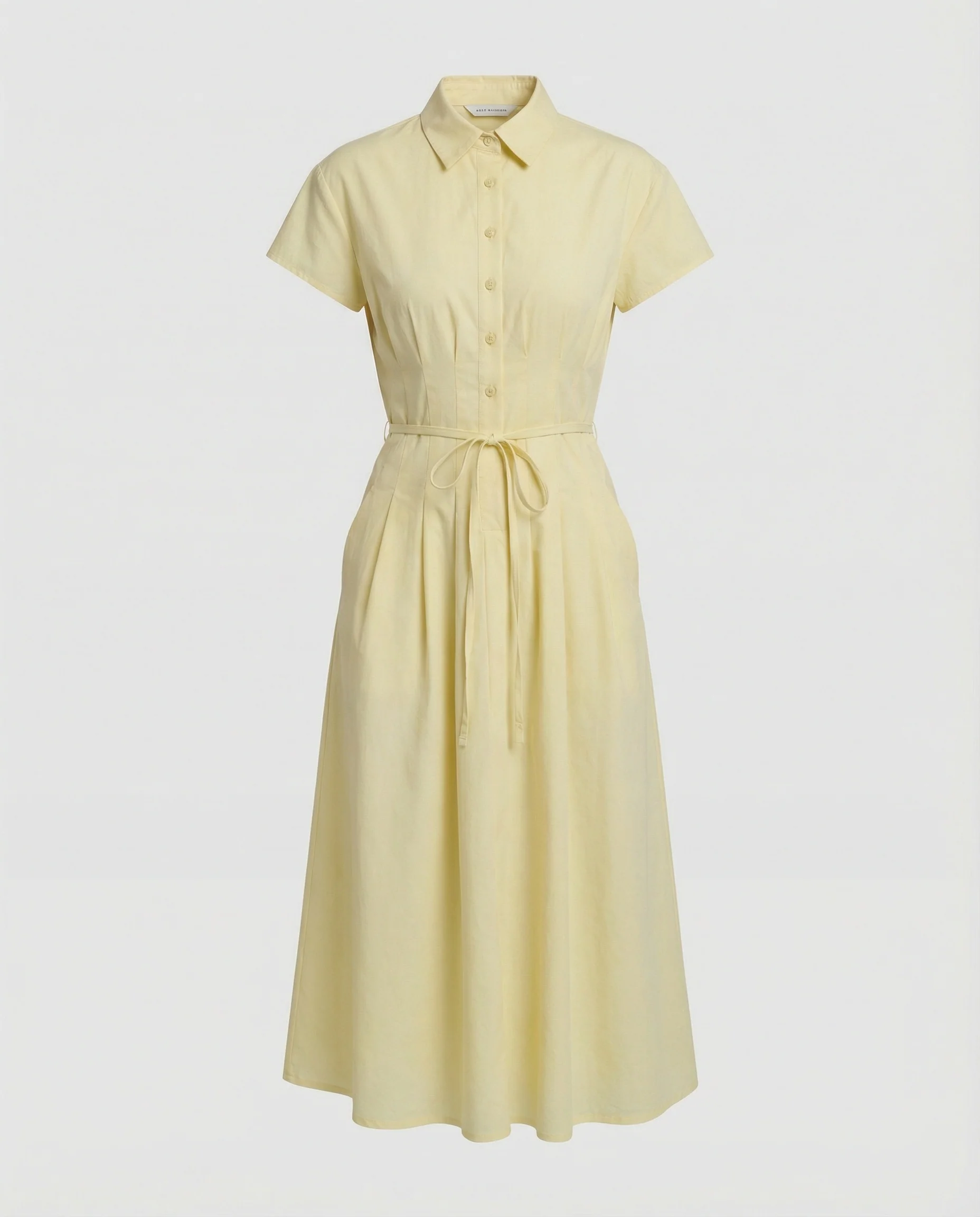 Damen Leinen Hemdkleid mit Gürtel - Image 4