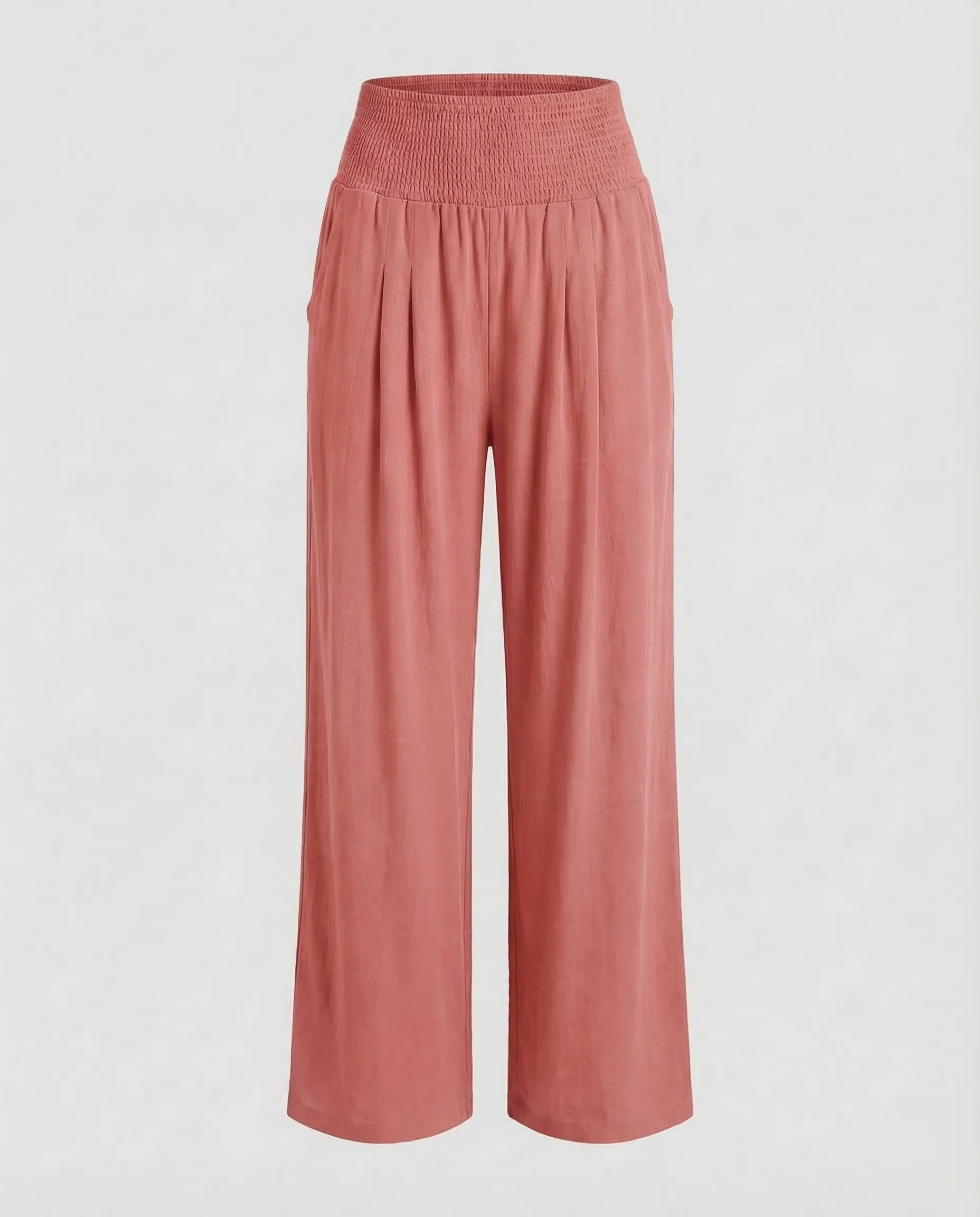 Damen Leinen Palazzo Hose Smokbund - Image 13