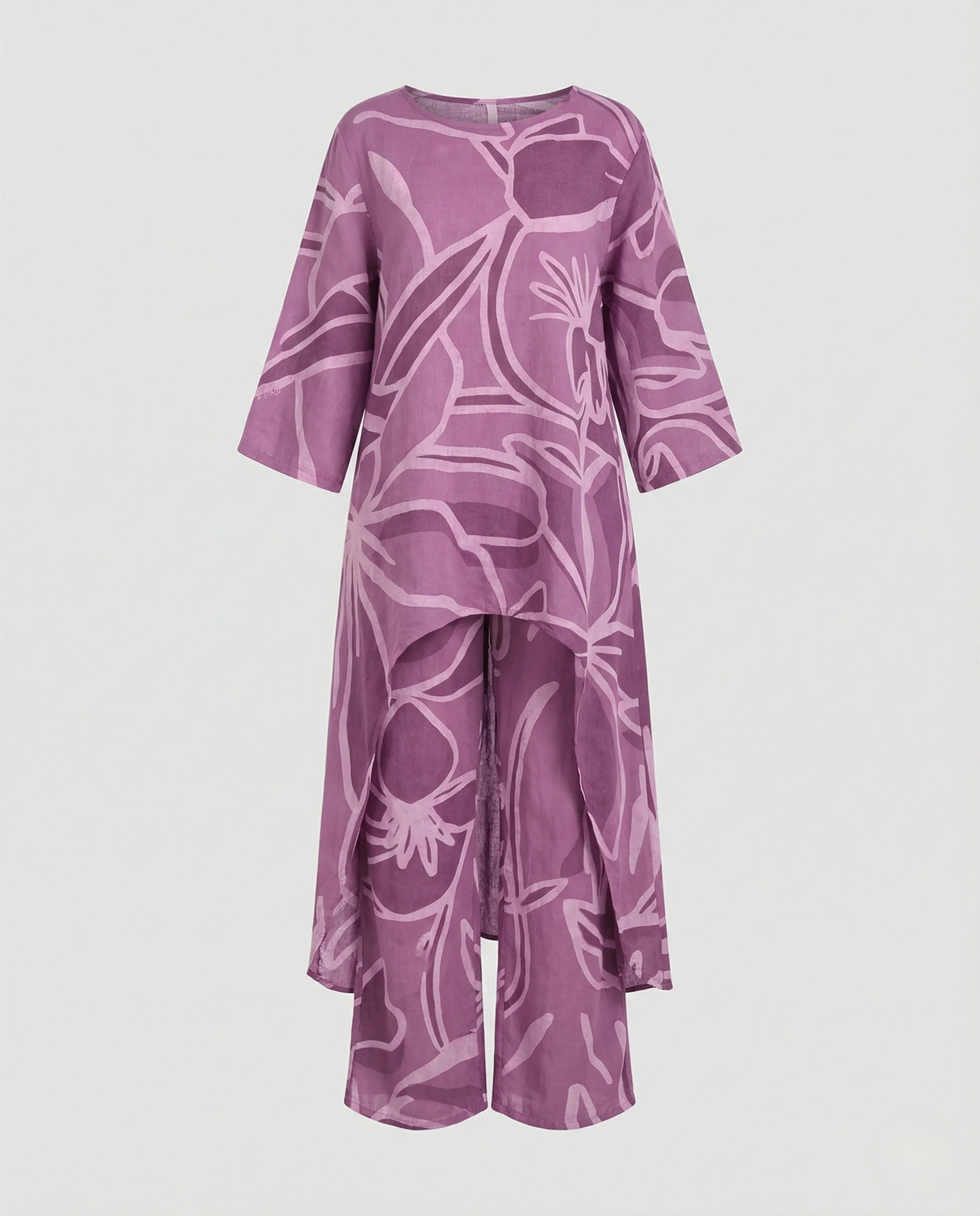 Zweiteiler Set Damen Palazzo Hose - Image 4