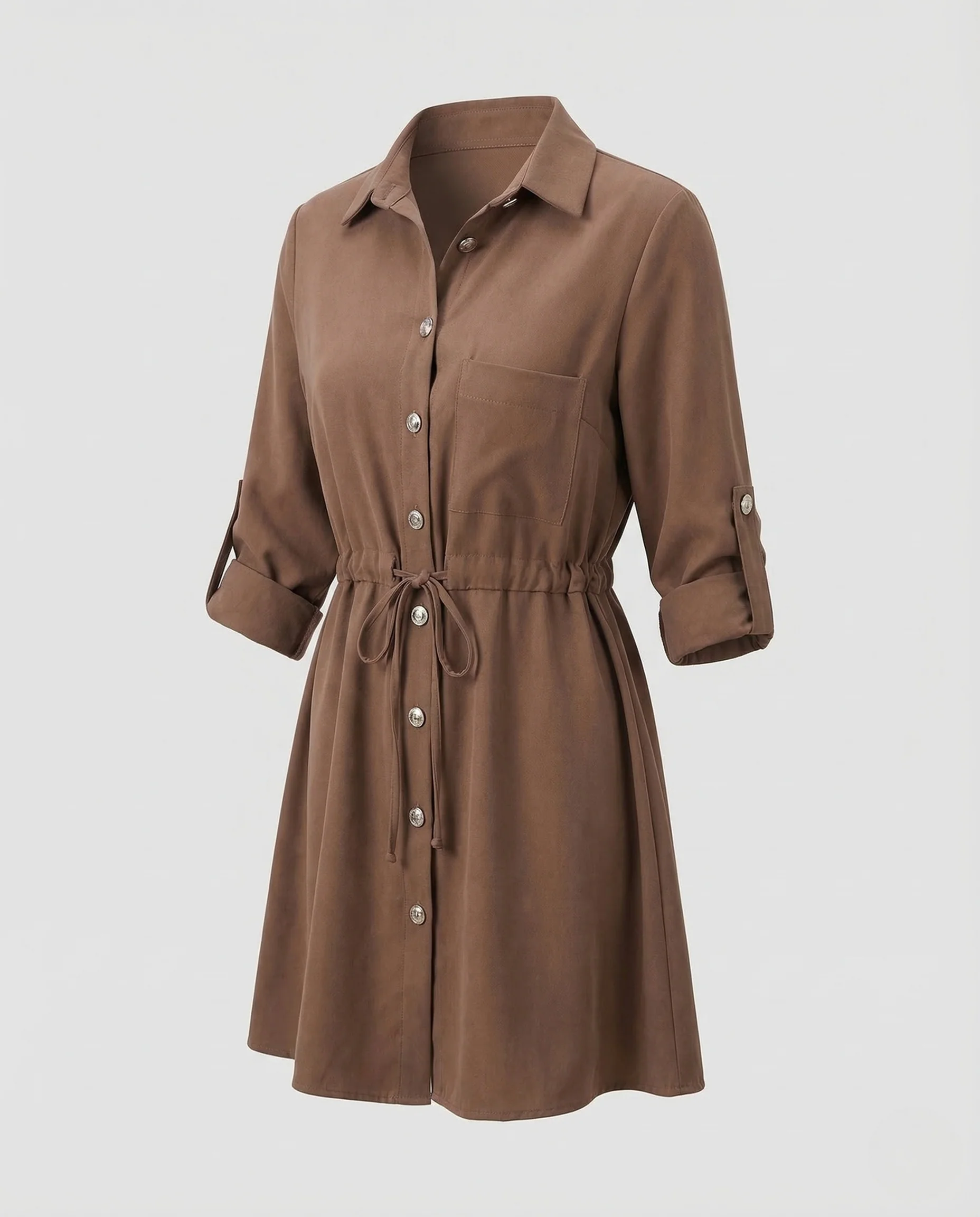 Damen Hemdblusenkleid Tunnelzug - Image 5