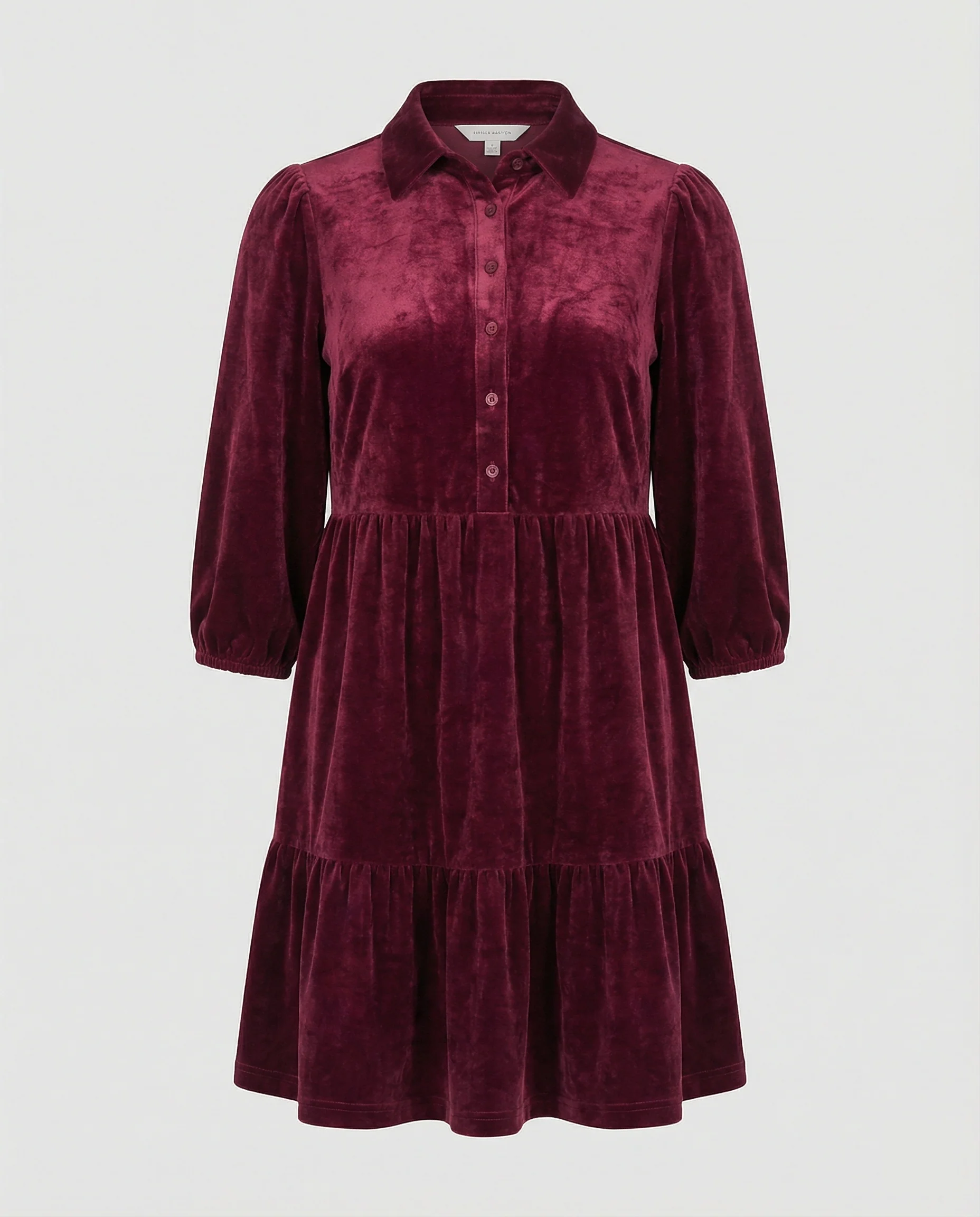 Damen Freizeitkleid Samt Babydoll - Image 4