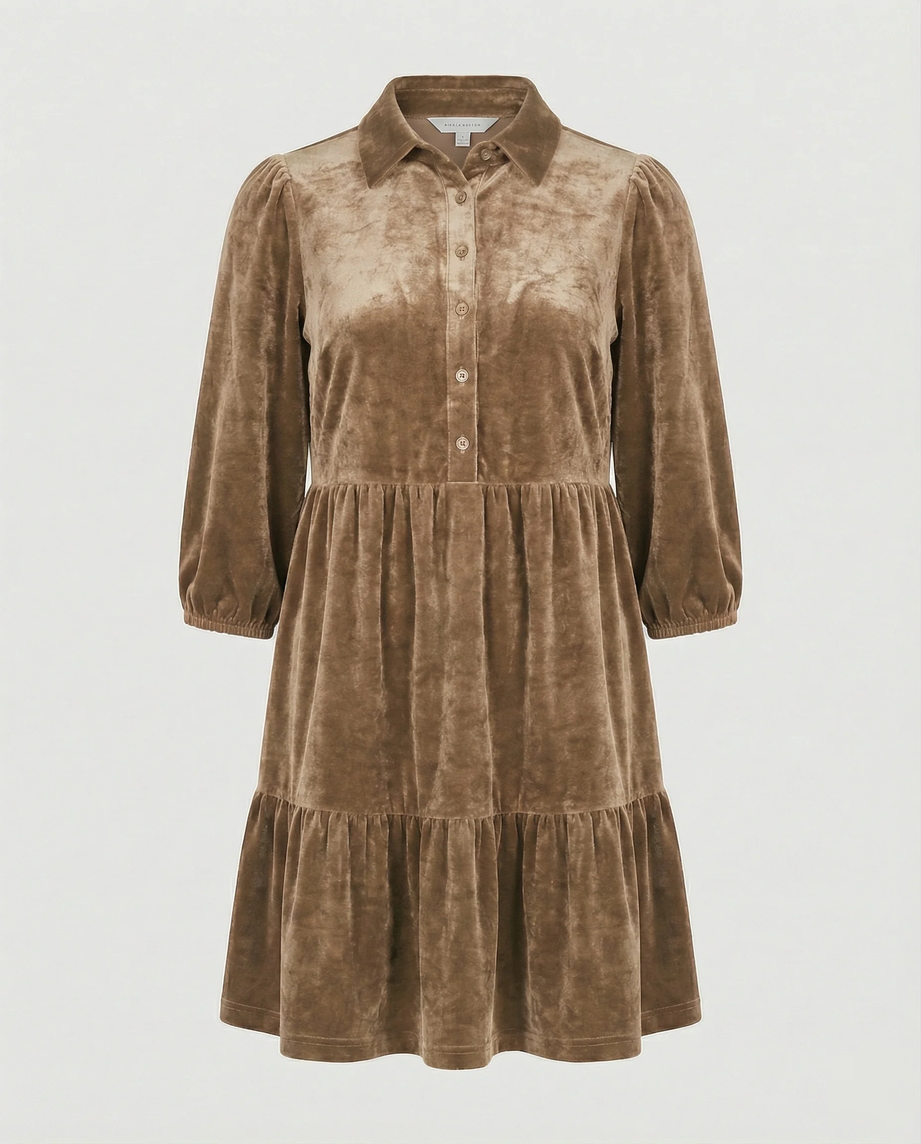 Damen Freizeitkleid Samt Babydoll - Image 6