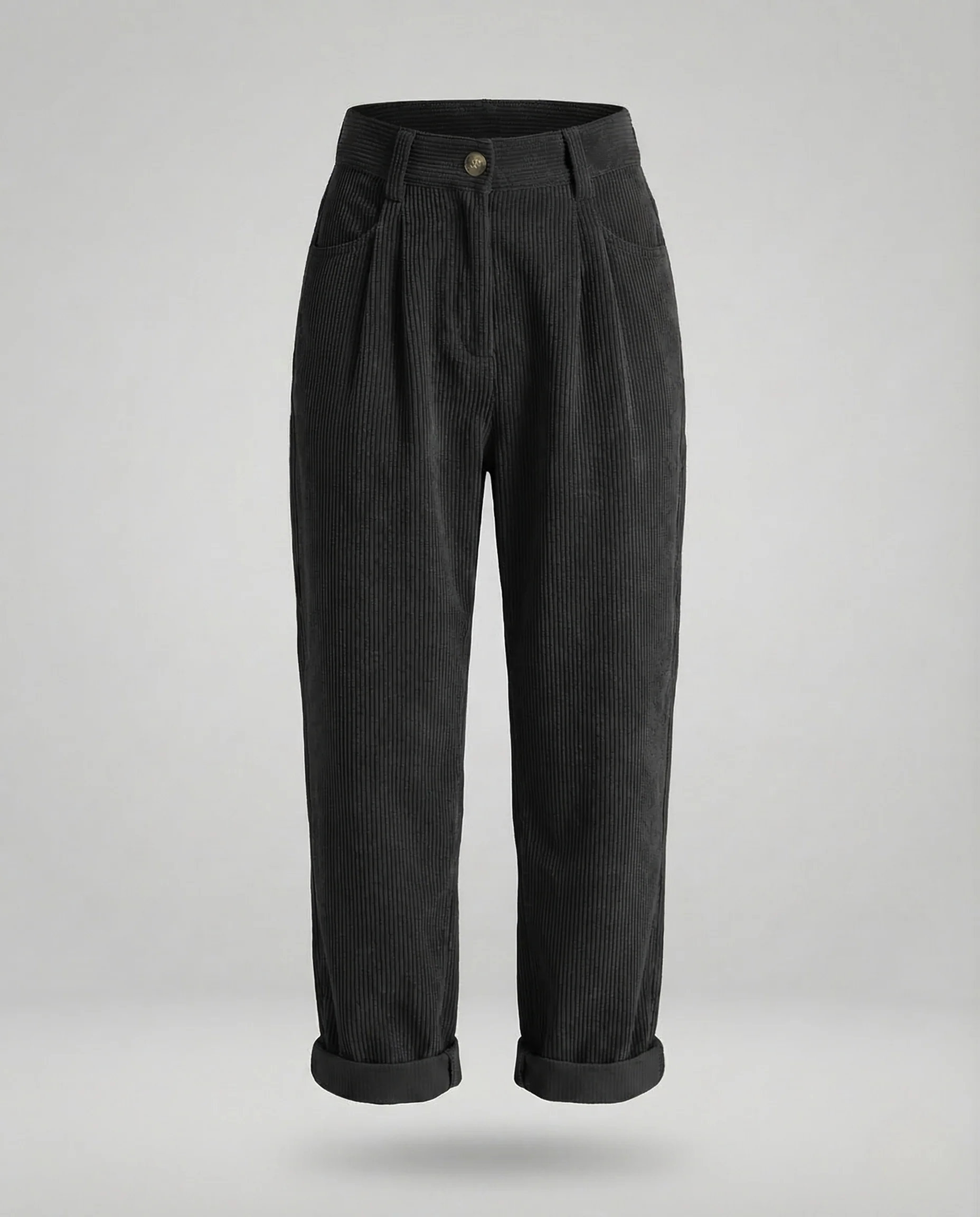 Damen Cordhose High Waist Umschlag - Image 12