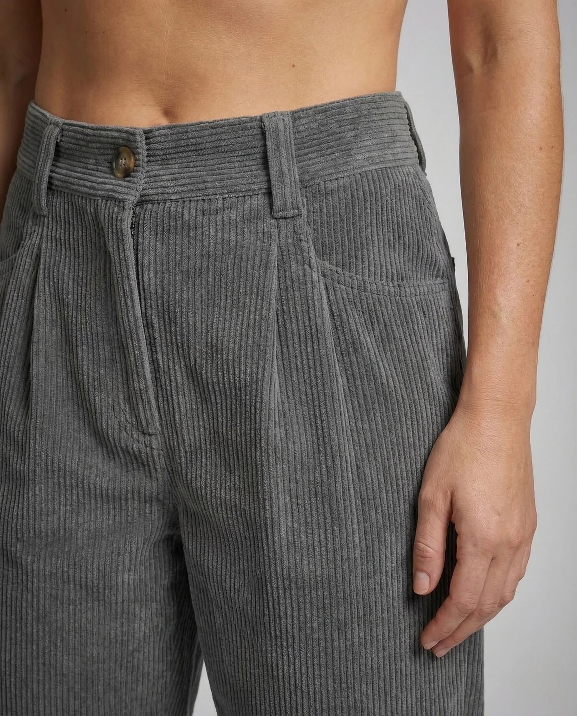 Damen Cordhose High Waist Umschlag - Image 3