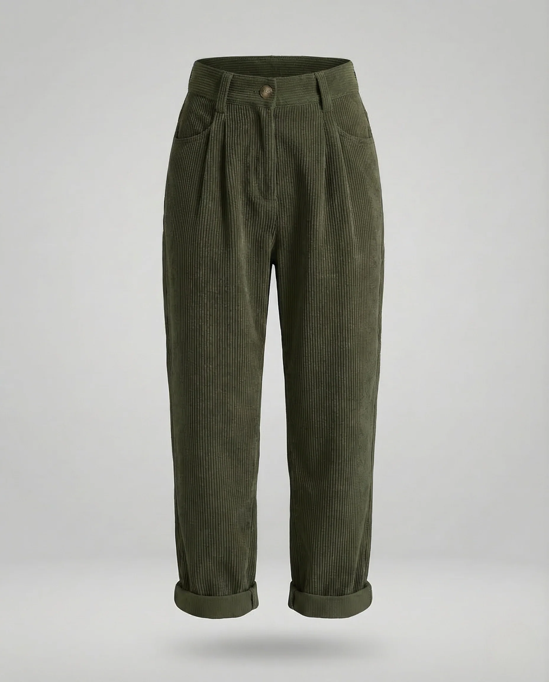 Damen Cordhose High Waist Umschlag - Image 7