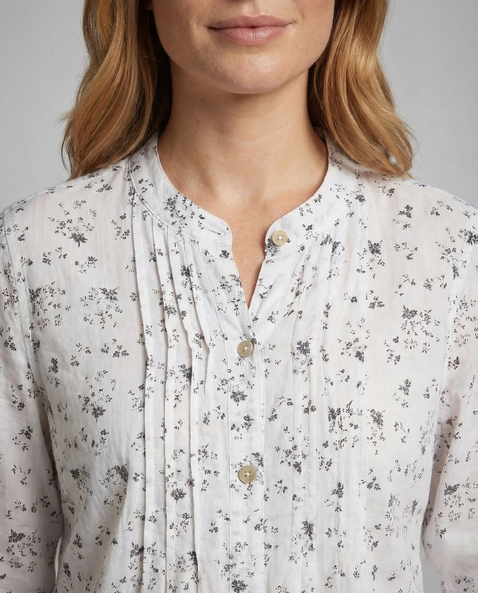 Damen Longbluse Stehkragen Oversize - Image 3