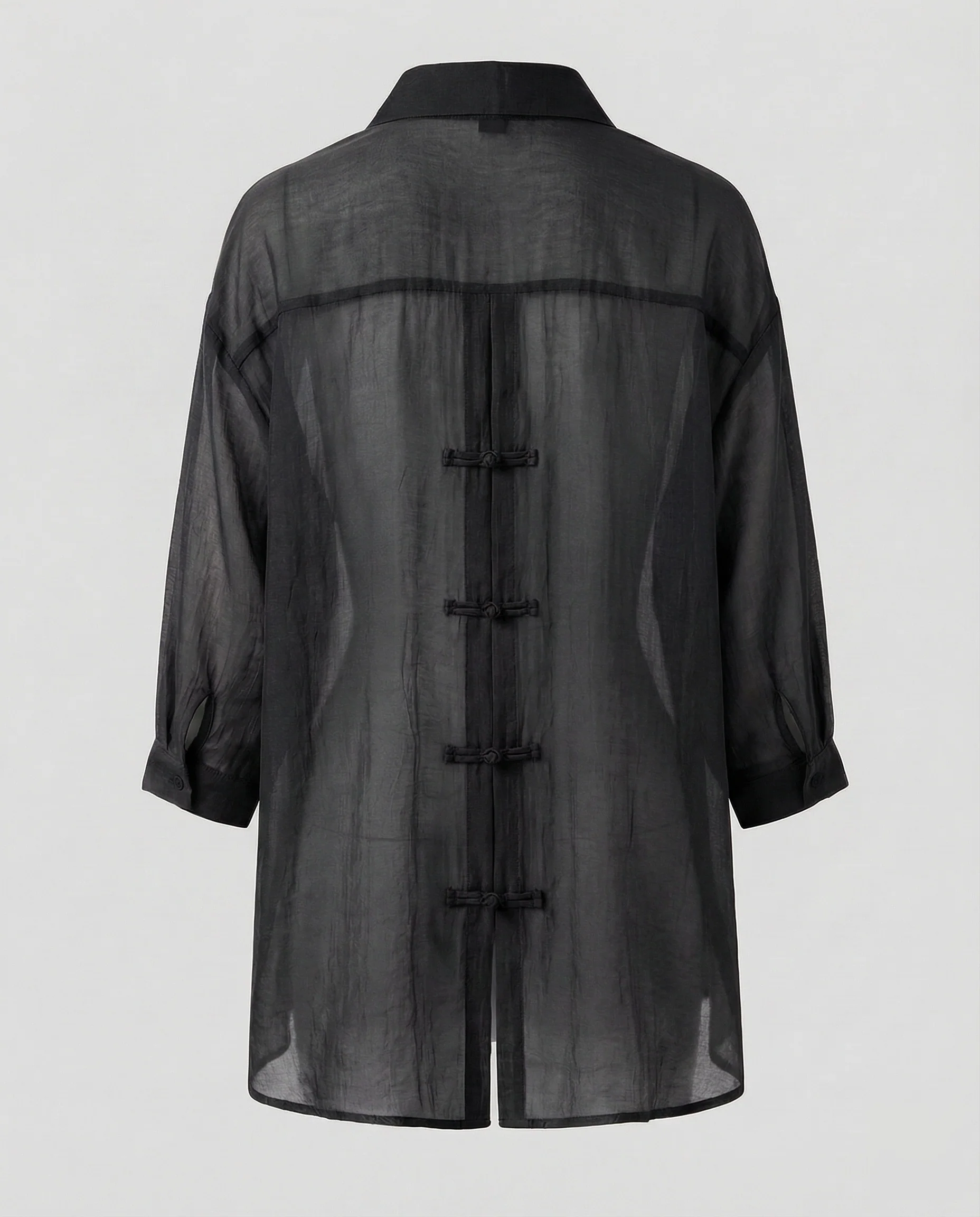 Damen Satinbluse mit Rückenknoten - Image 6