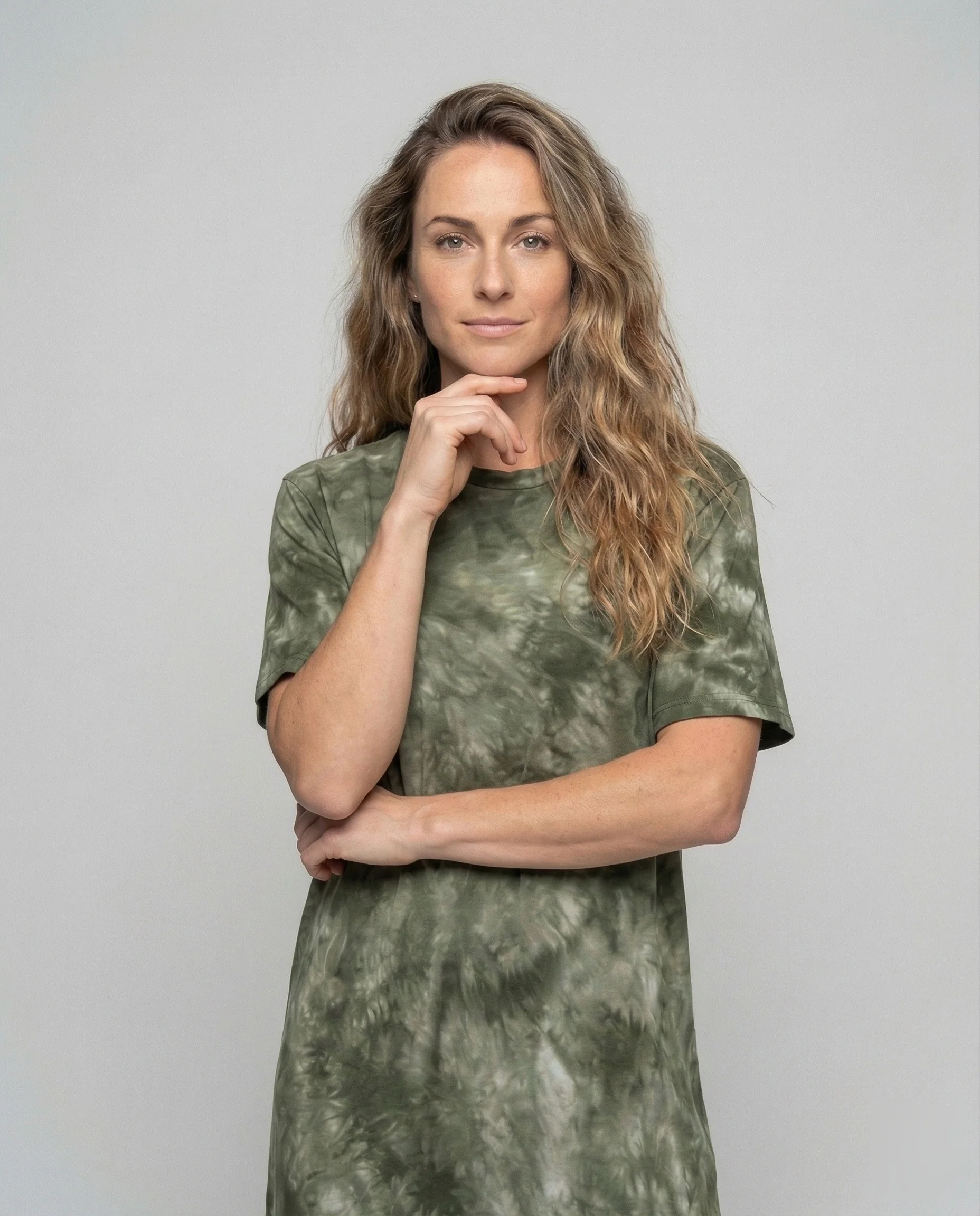 Damen Maxi Jerseykleid mit Batikeffekt - Image 2