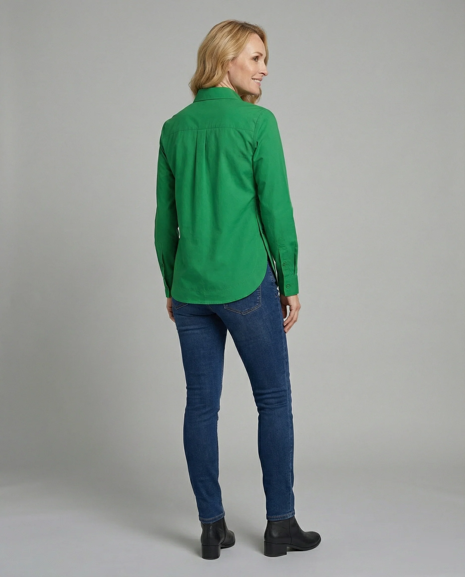 Baumwoll Hemdbluse Damen locker geschnitten - Image 3