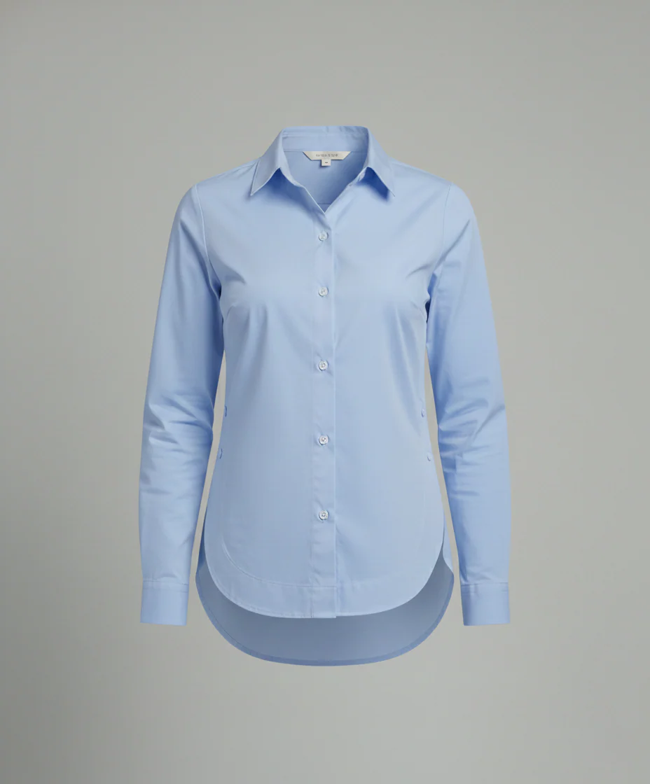 Baumwoll Hemdbluse Damen locker geschnitten - Image 6