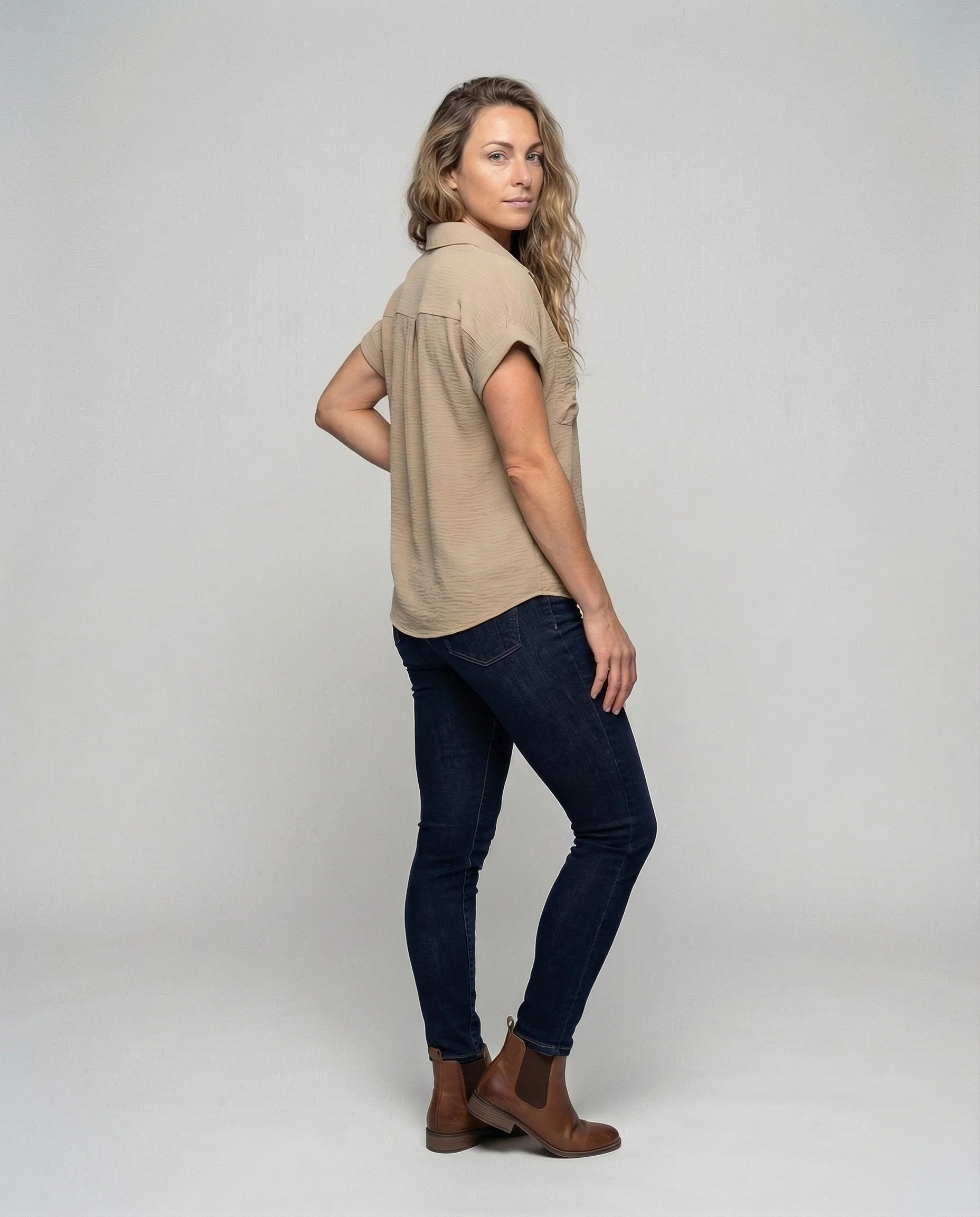 Damen Lockere Viskose Hemdbluse - Image 4