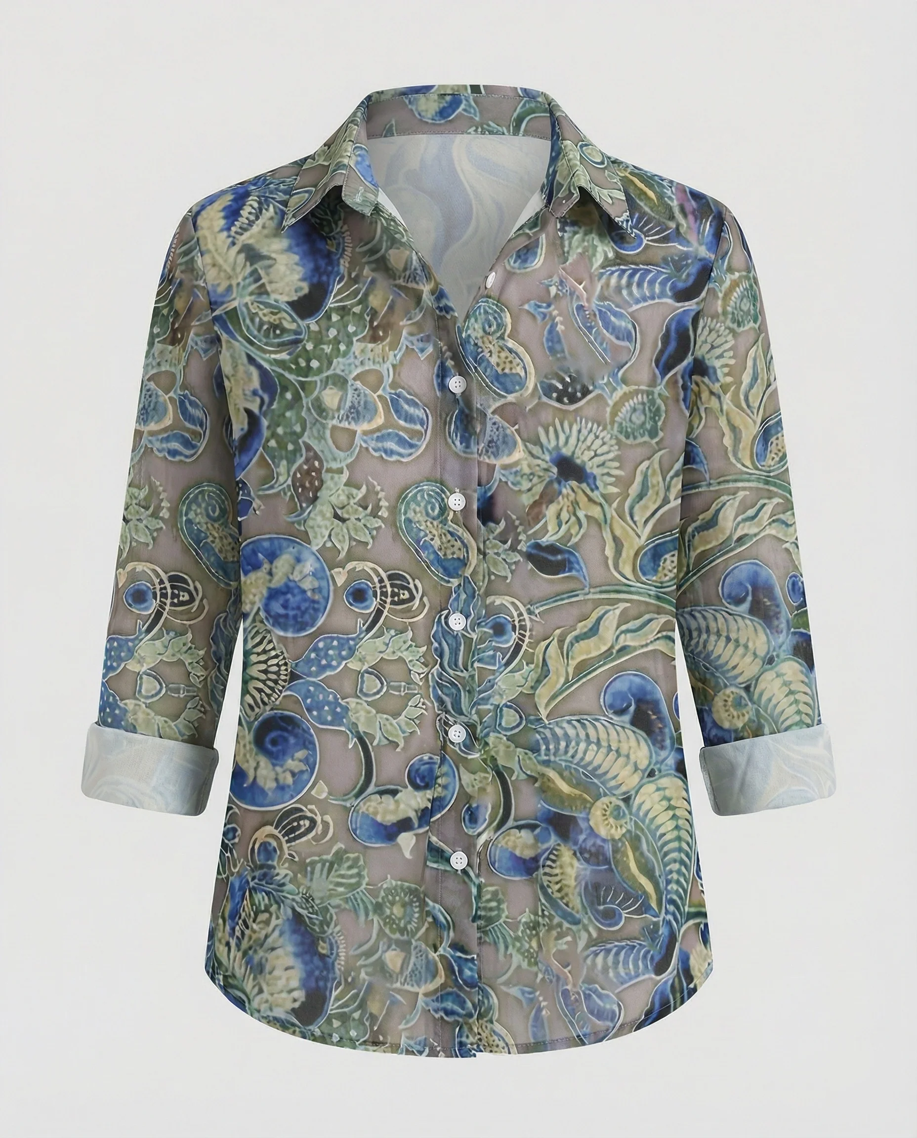 Damen Hemdbluse Katzenprint - Image 24